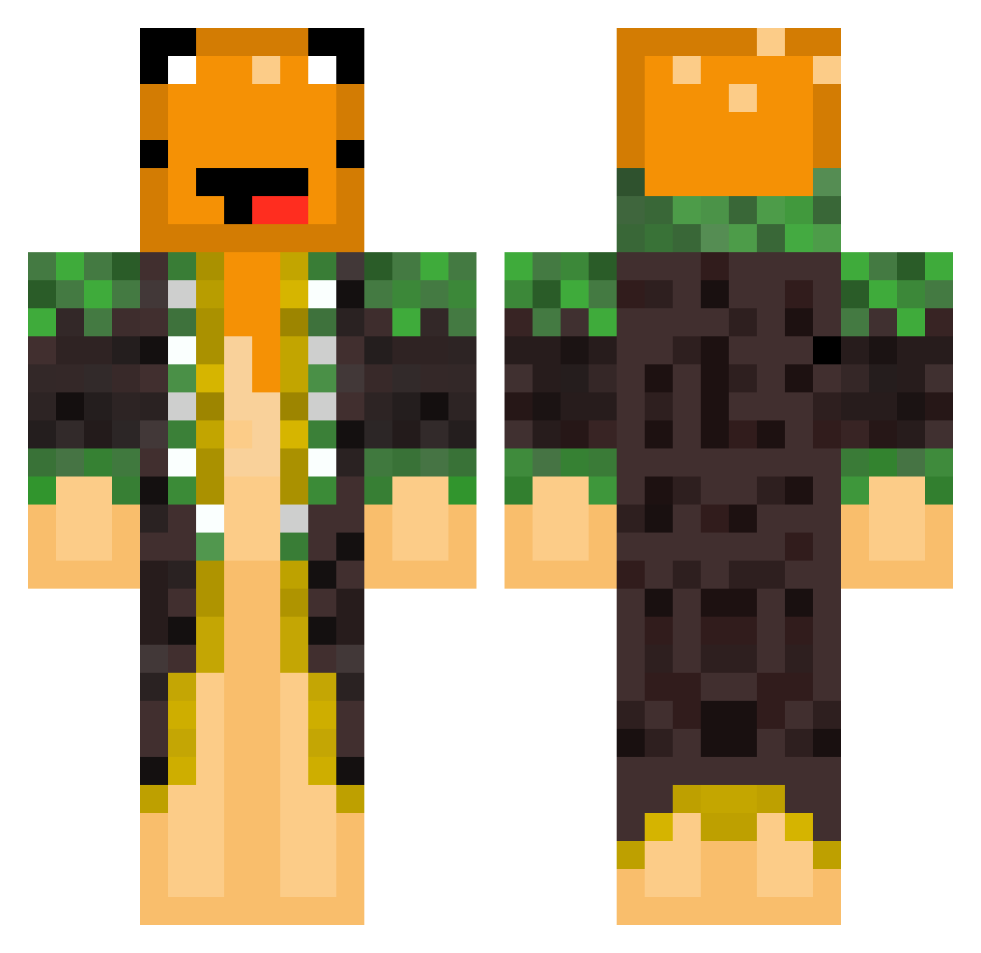 Numtimteressa Minecraft skin, front and back view