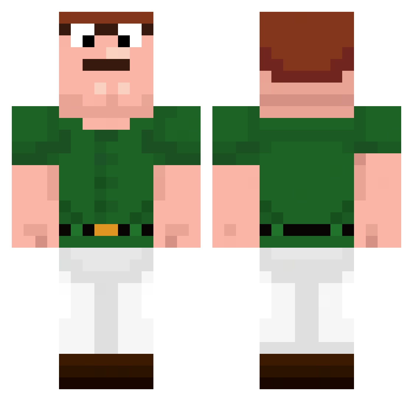 pravosleva Minecraft skin, front and back view
