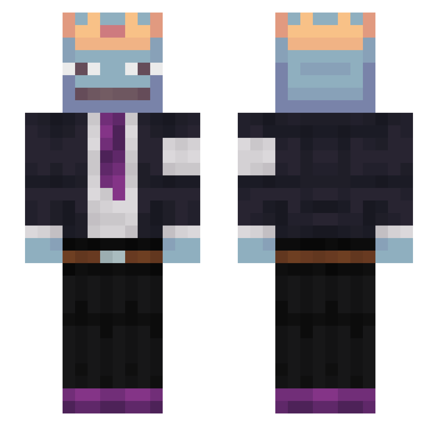 DefterDust21914 Minecraft skin, front and back view