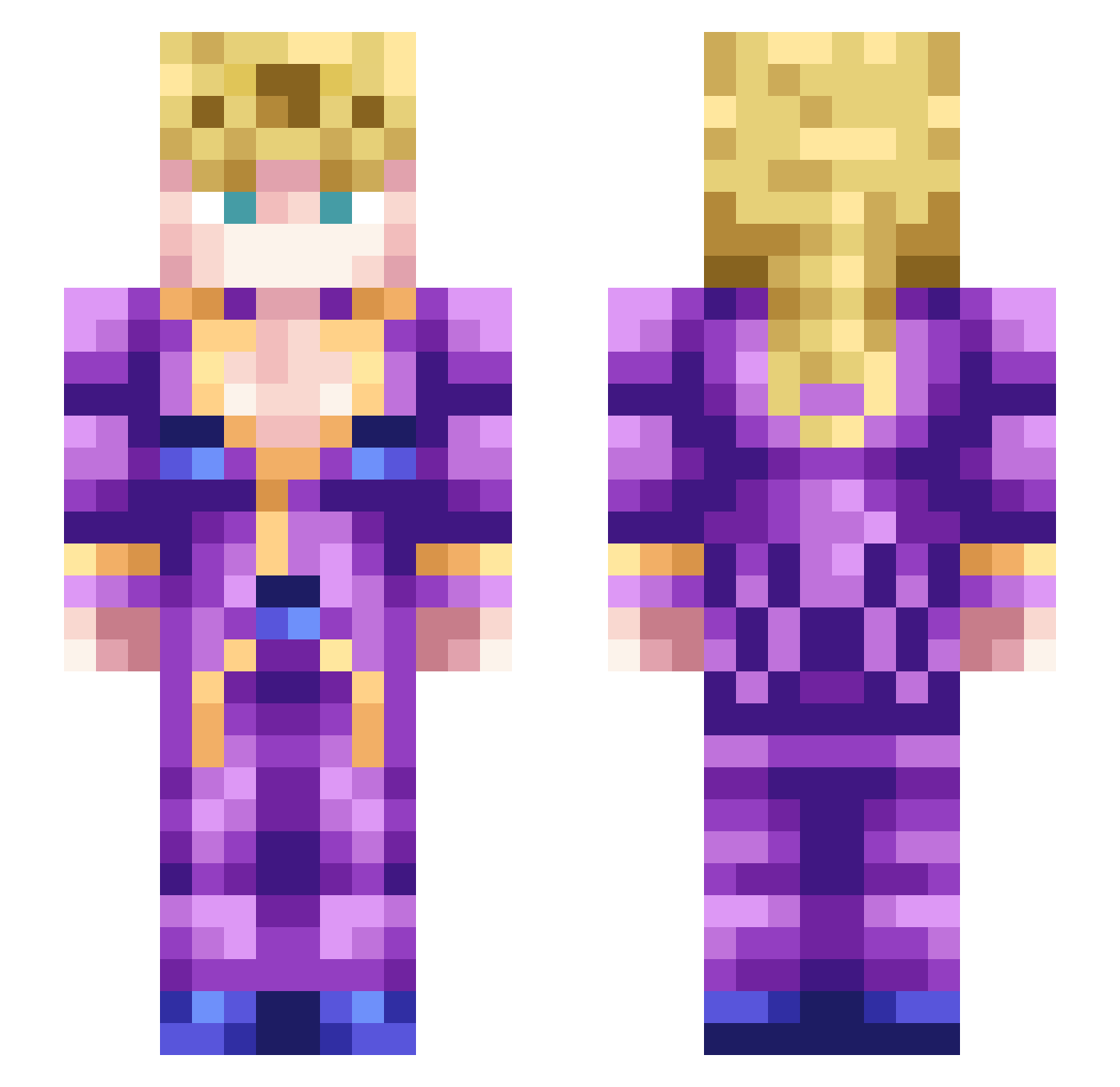 typemynamefaster Minecraft skin, front and back view