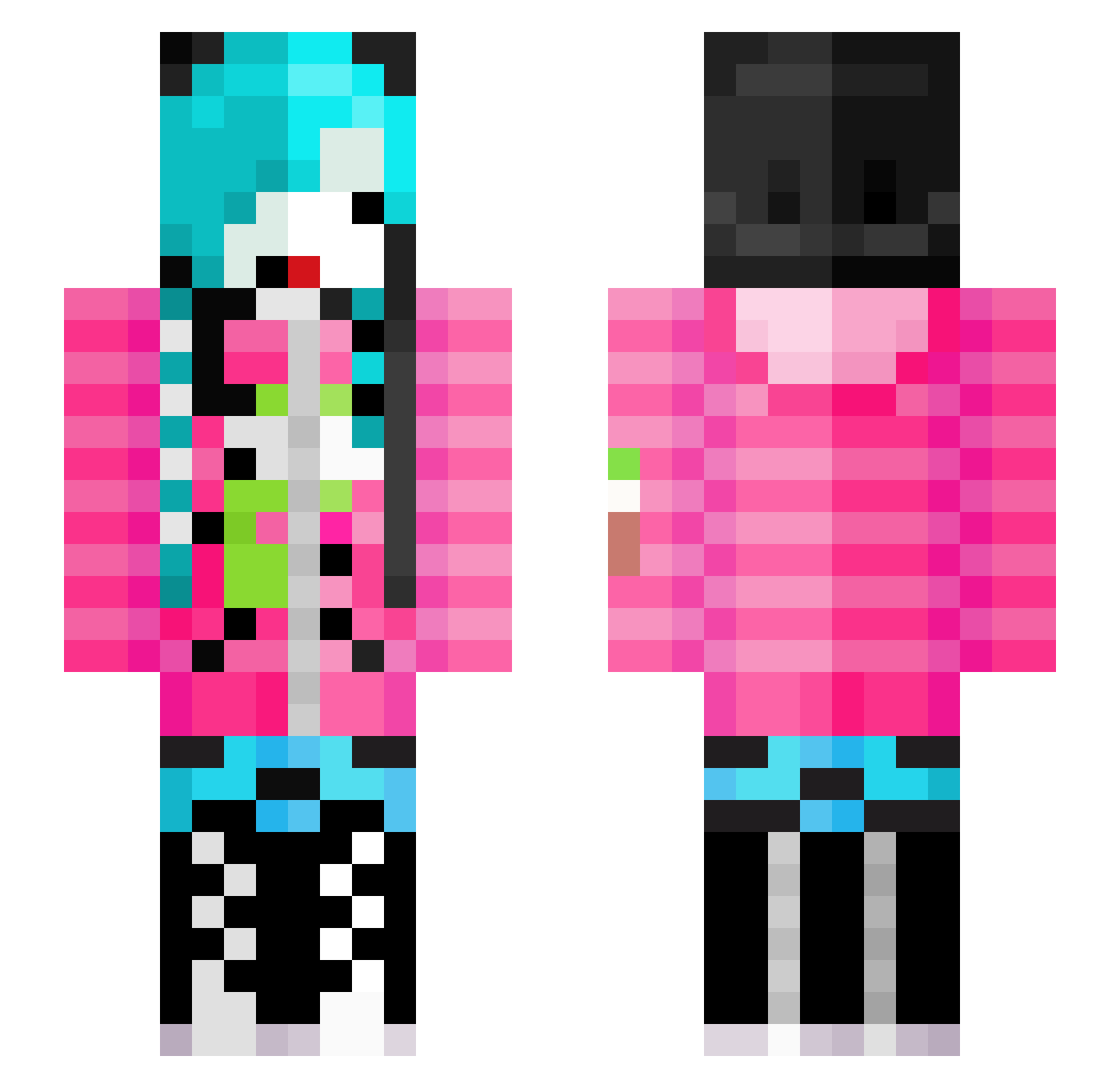 M3lowho Minecraft skin, front and back view