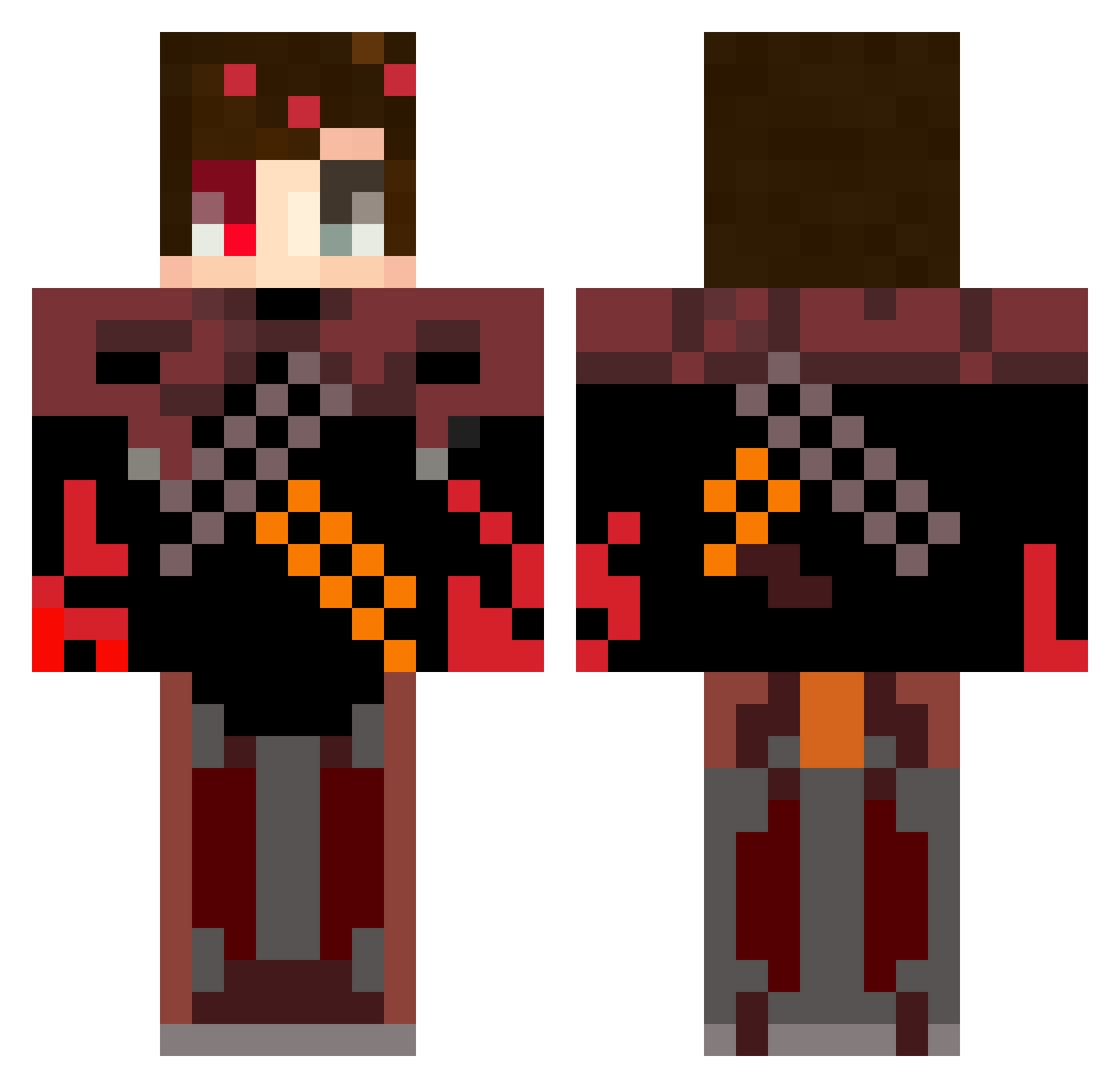 KaiYeahYT Minecraft skin, front and back view