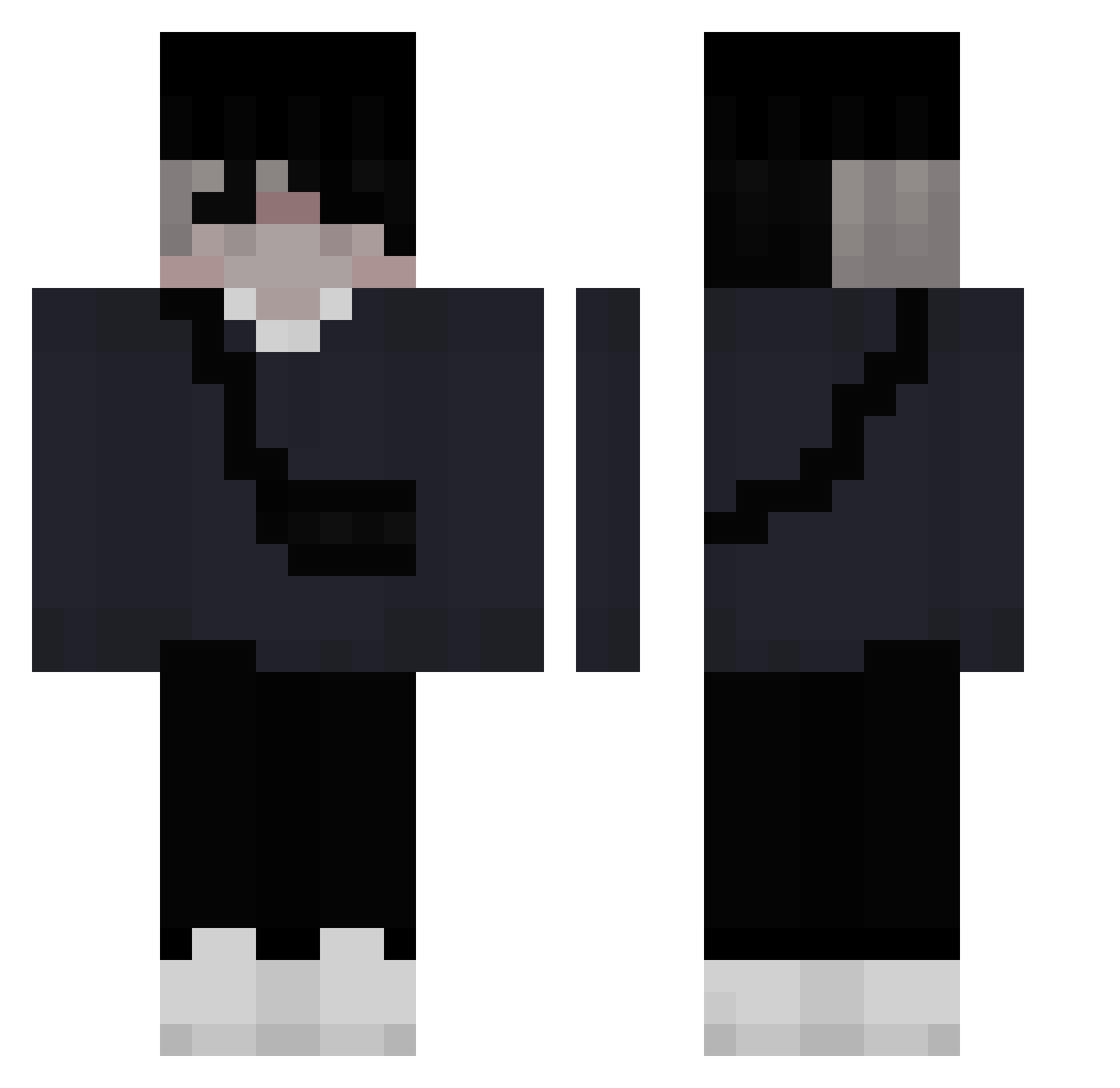 TeddyHug Minecraft skin, front and back view
