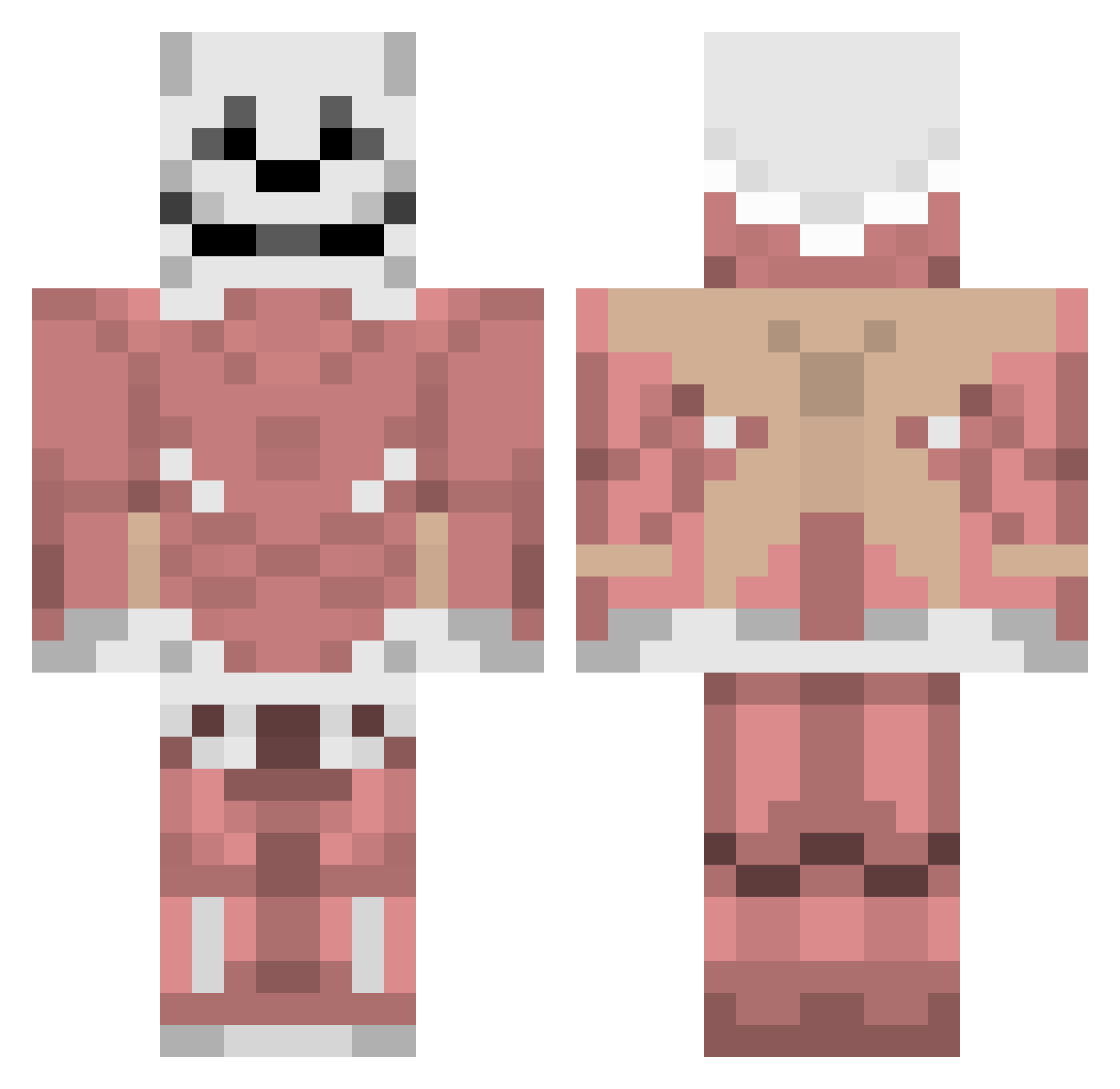 Perineurium Minecraft skin, front and back view