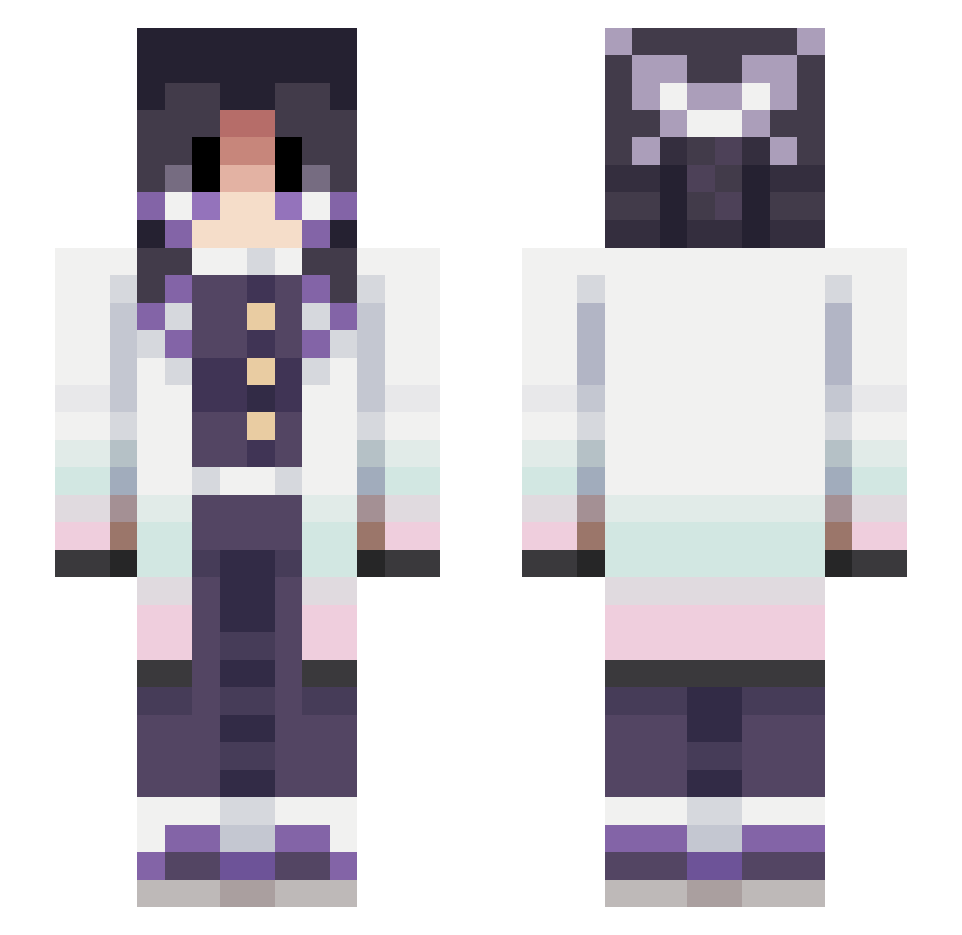 yuaa0 Minecraft skin, front and back view