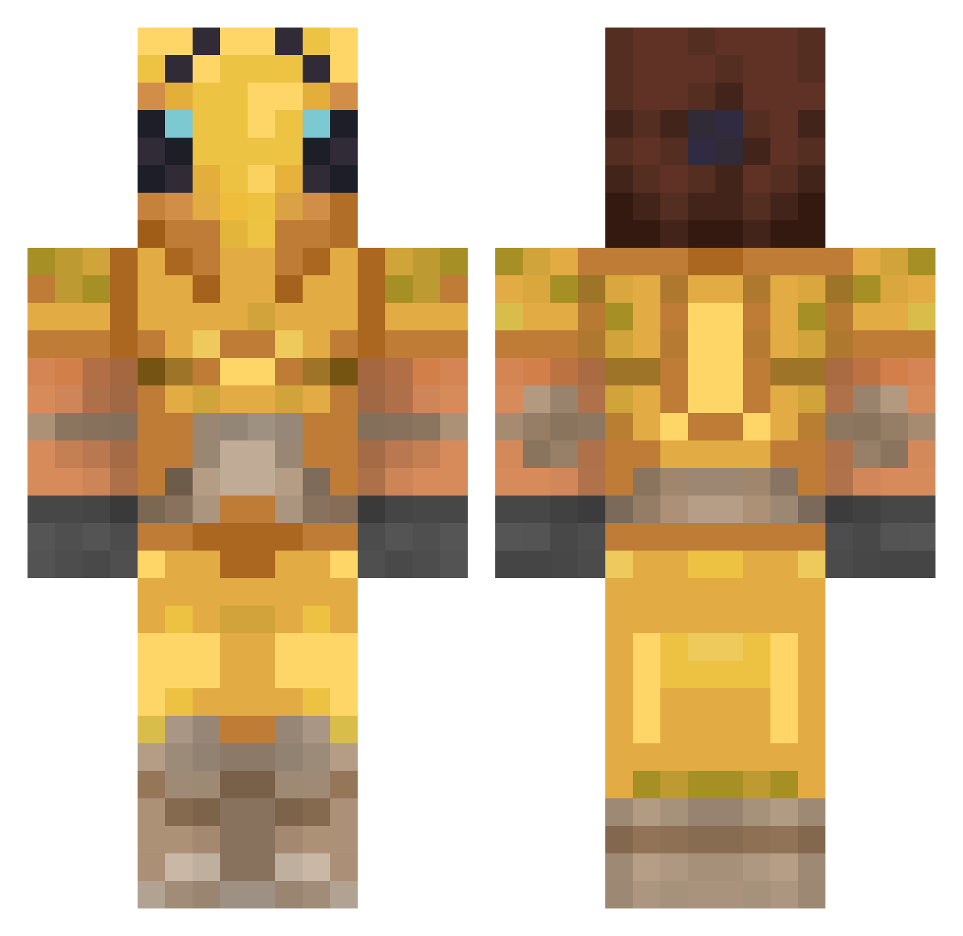 Symbiotical Minecraft skin, front and back view