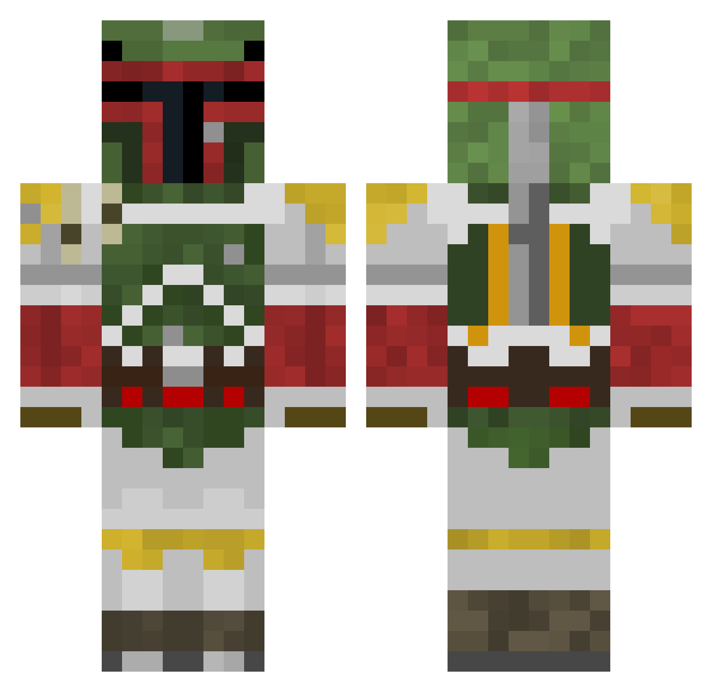 KazanHari Minecraft skin, front and back view