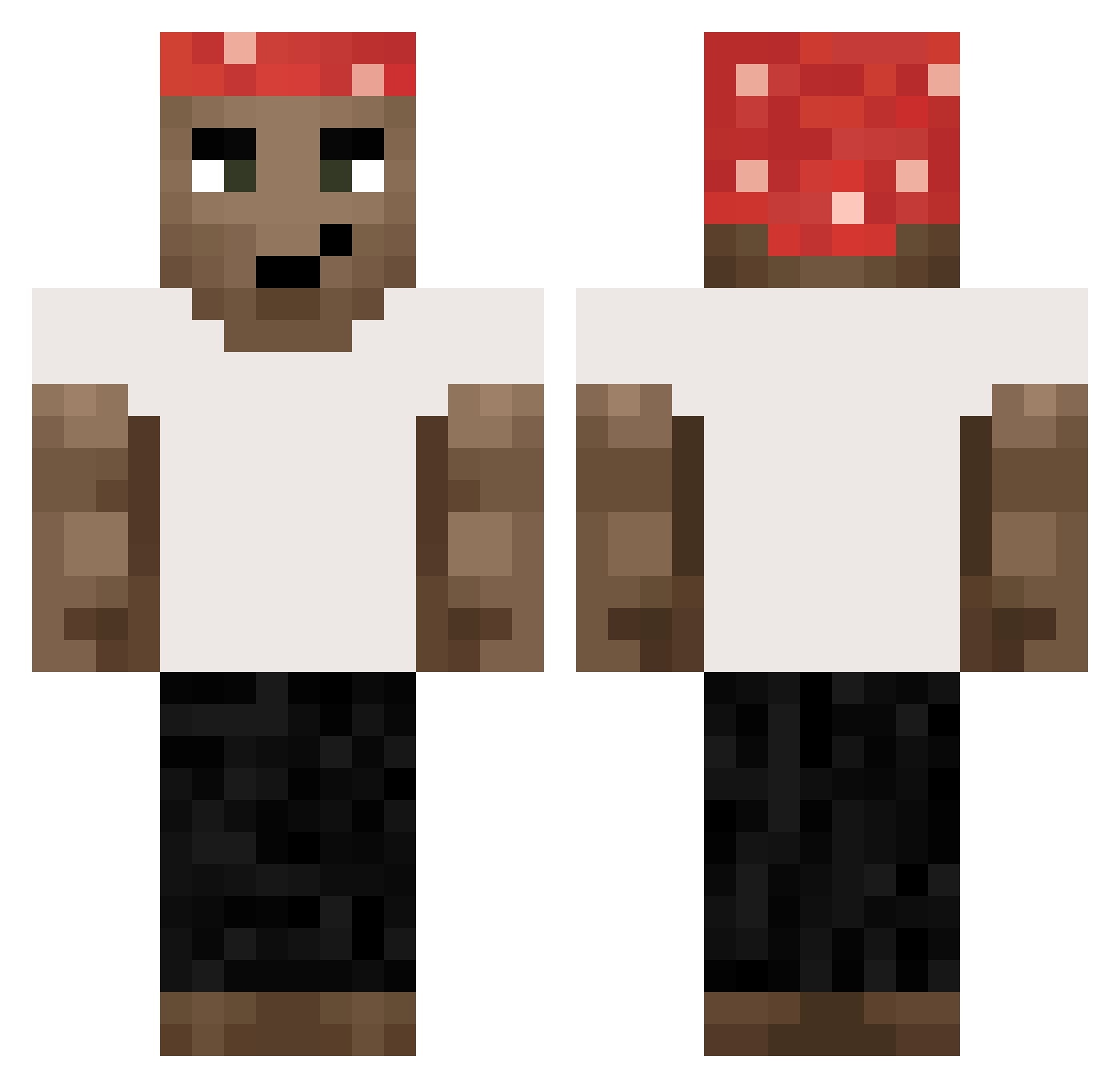 Boulderixx Minecraft skin, front and back view