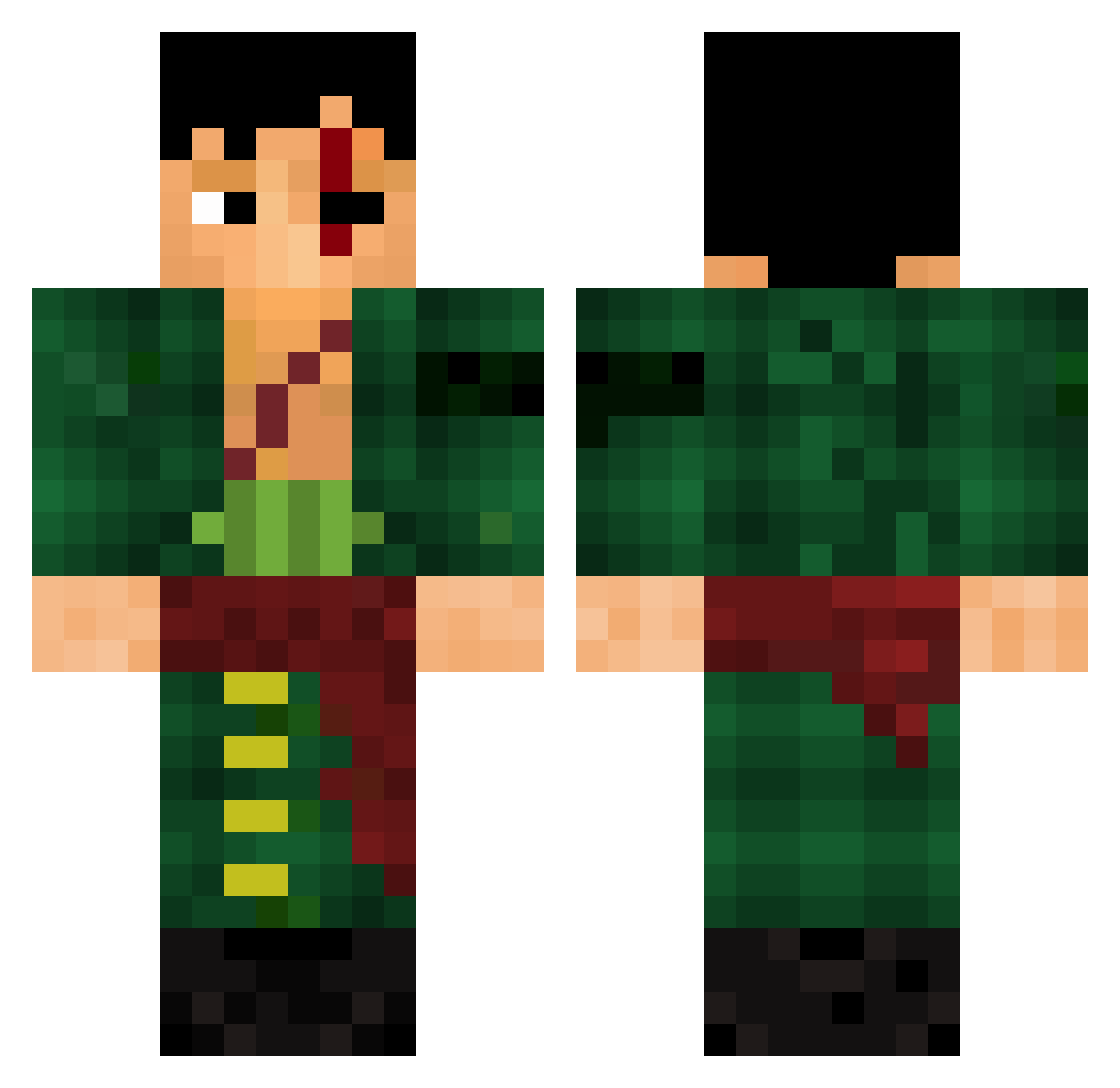 Ordabawz Minecraft skin, front and back view