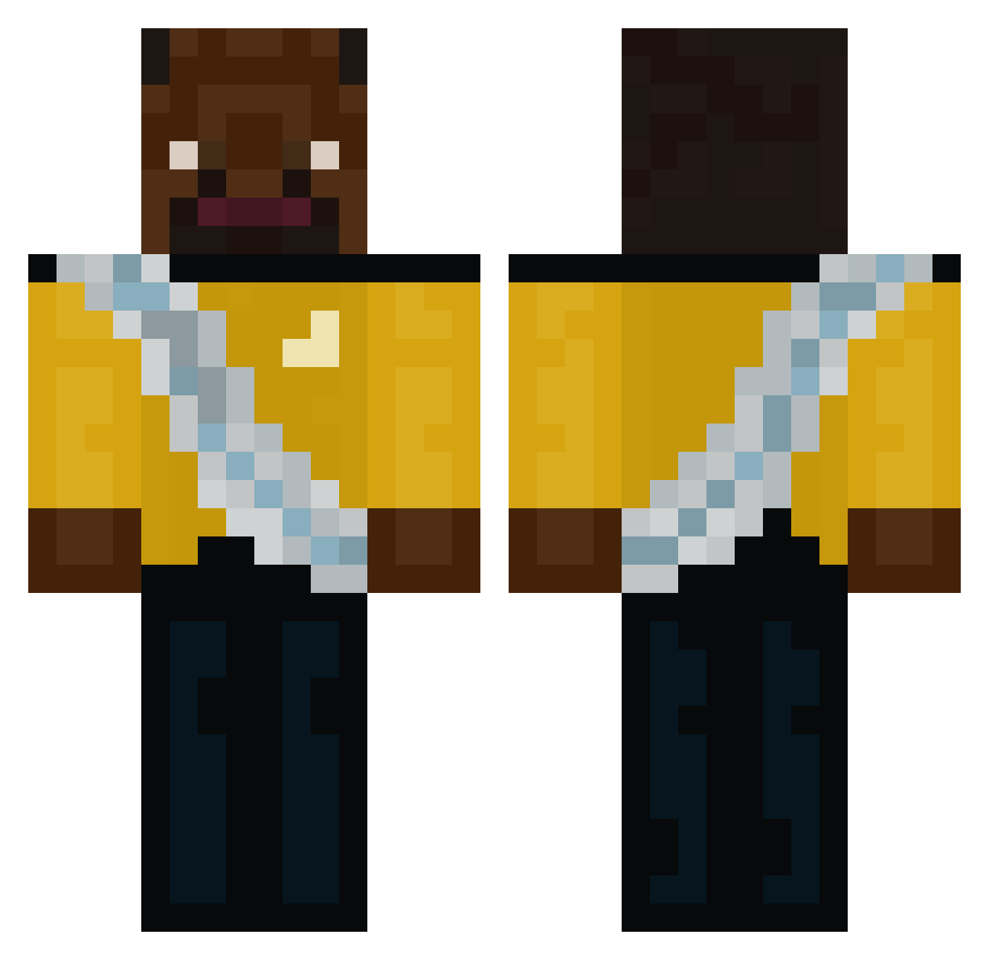 GingaGianga Minecraft skin, front and back view