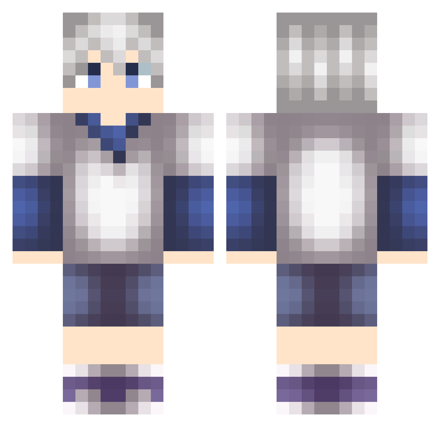 Zoddzin Minecraft skin, front and back view