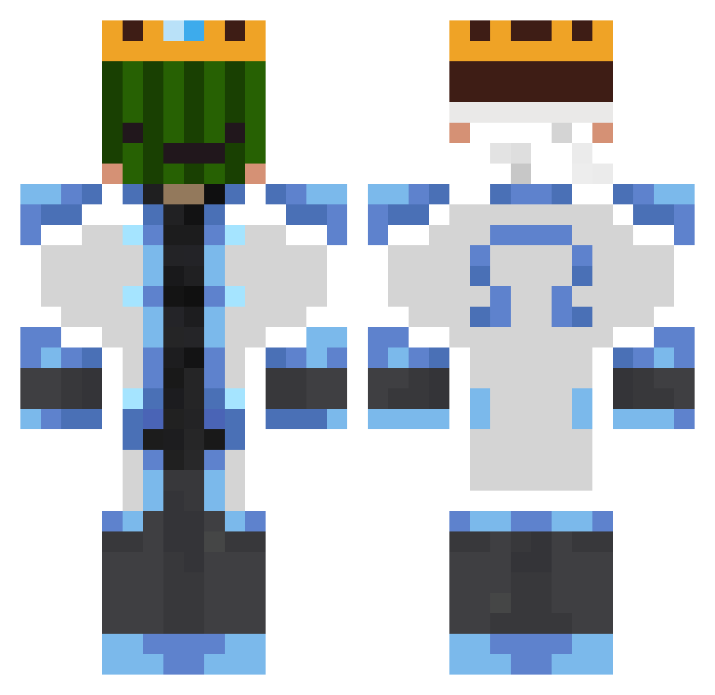 SM3R15 Minecraft skin, front and back view