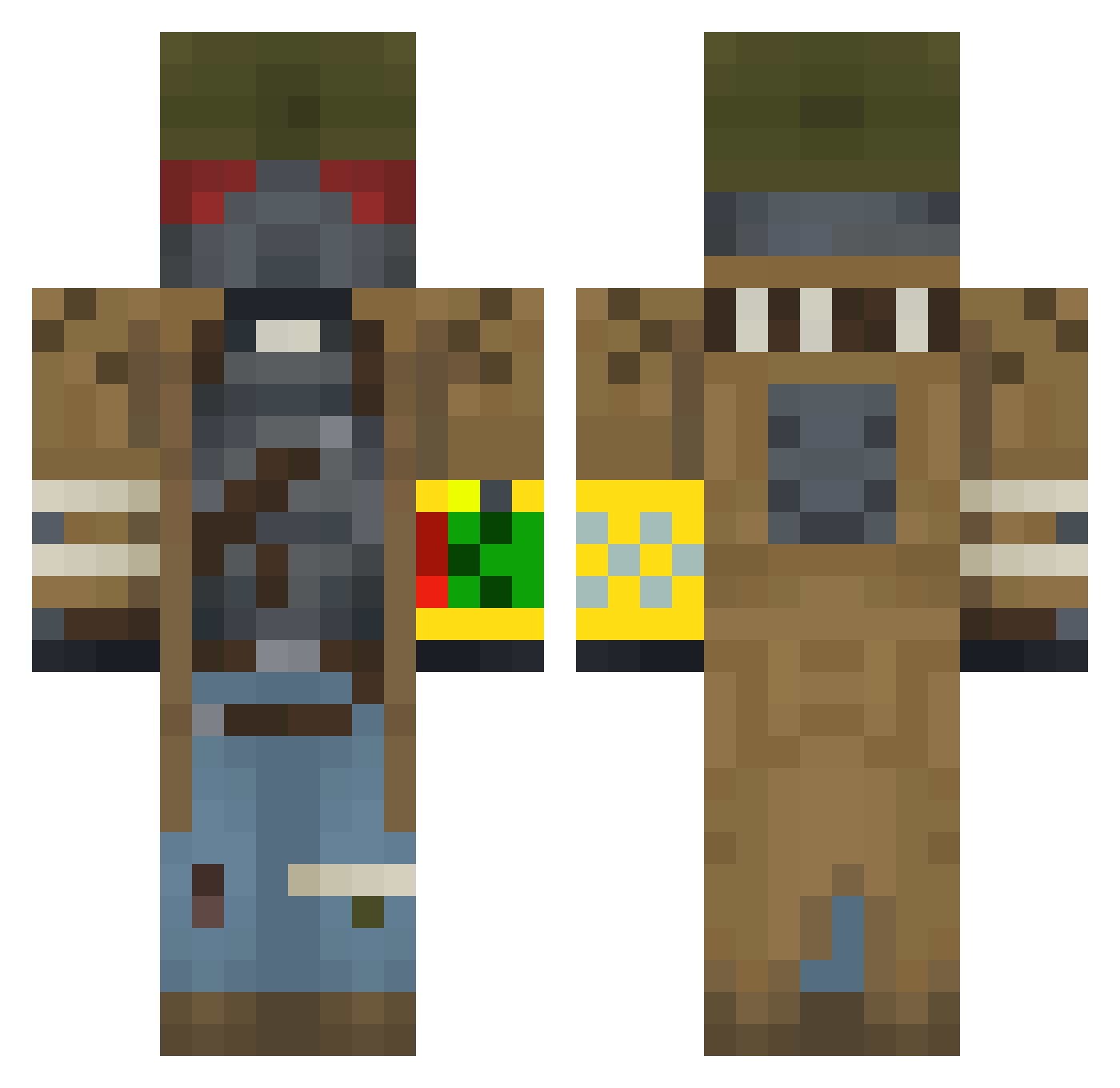 CosmicFair Minecraft skin, front and back view