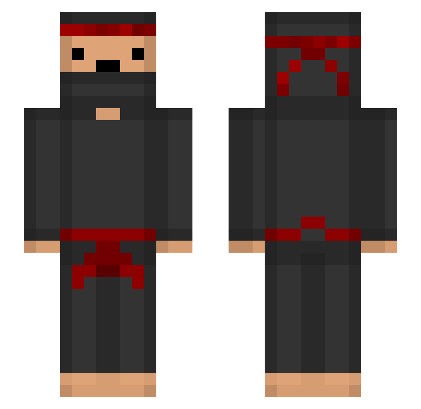 Barteqe Minecraft skin, front and back view
