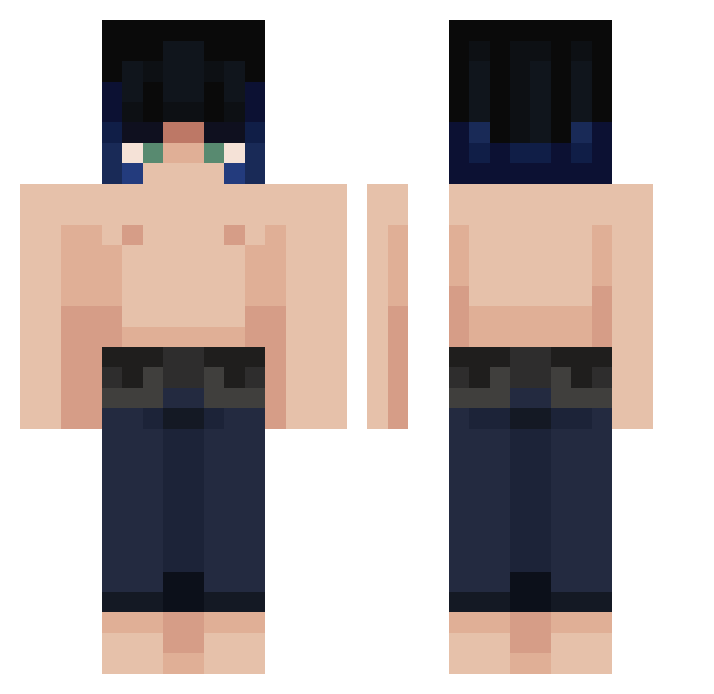 HeIZREAL Minecraft skin, front and back view