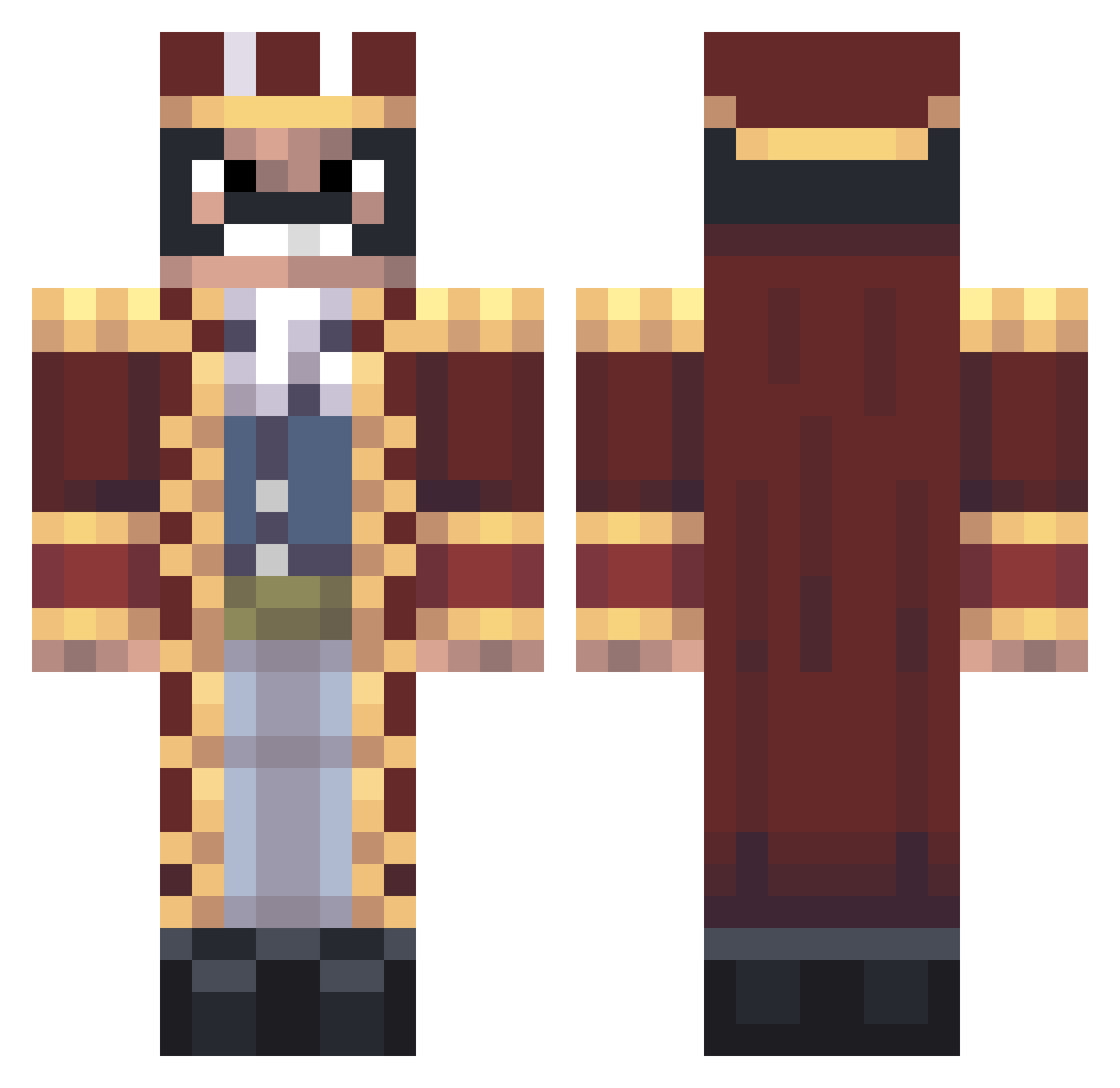 bamto1l Minecraft skin, front and back view
