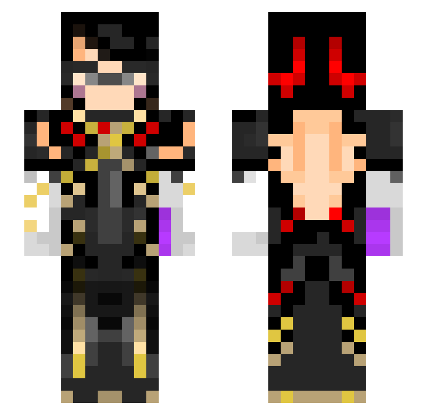 materiulgirl Minecraft skin, front and back view