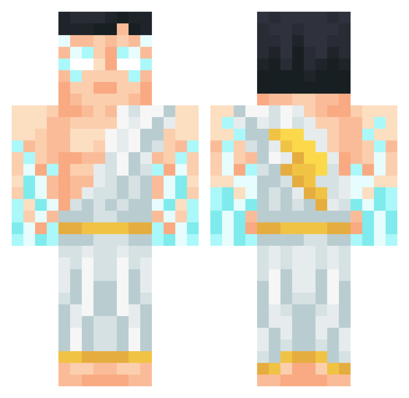 heifes Minecraft skin, front and back view