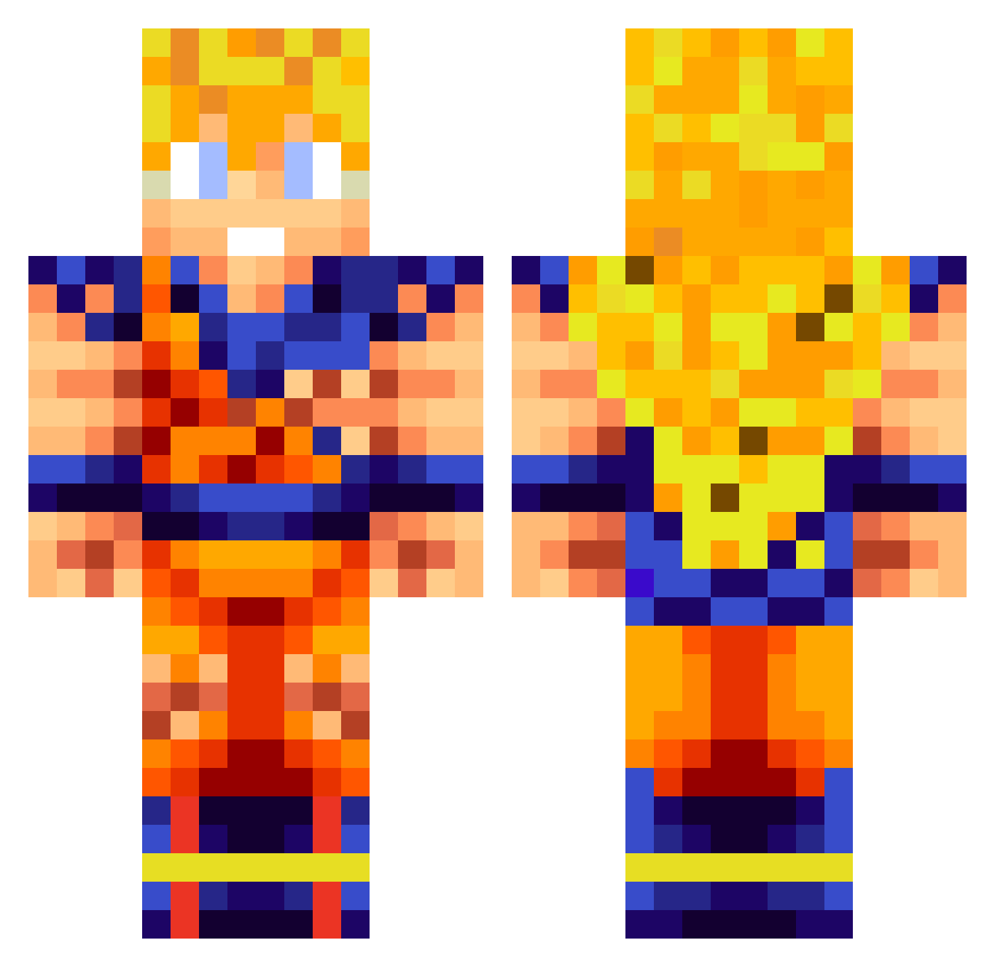 Fumigated Minecraft skin, front and back view