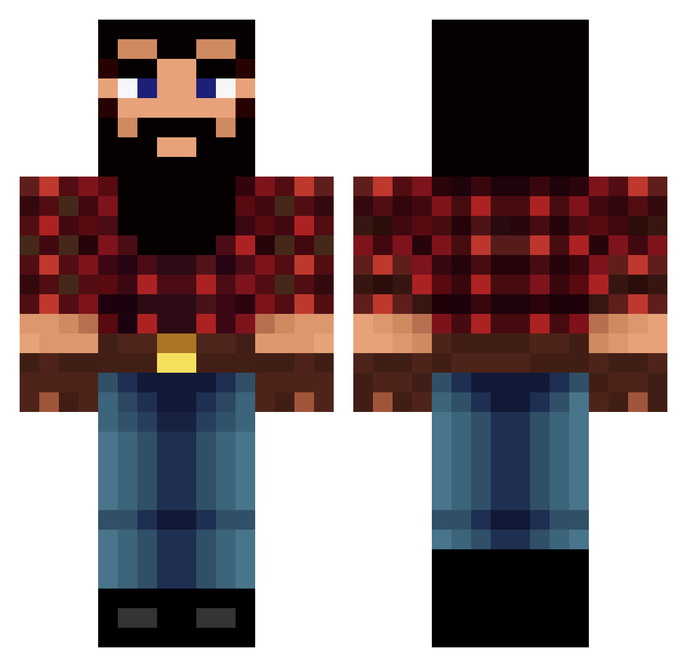 Quetsiyah Minecraft skin, front and back view