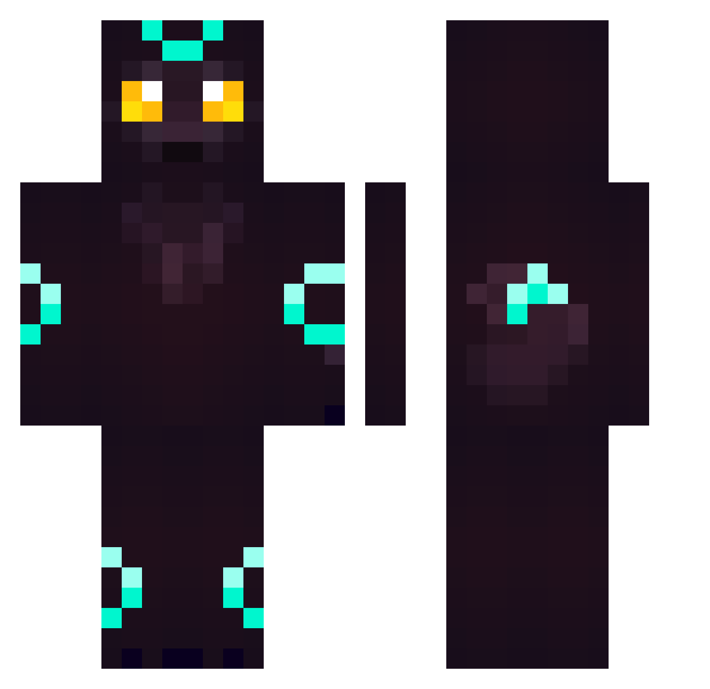 The_Only_Dante Minecraft skin, front and back view