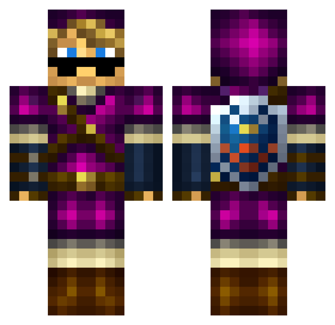 Lofuz Minecraft skin, front and back view