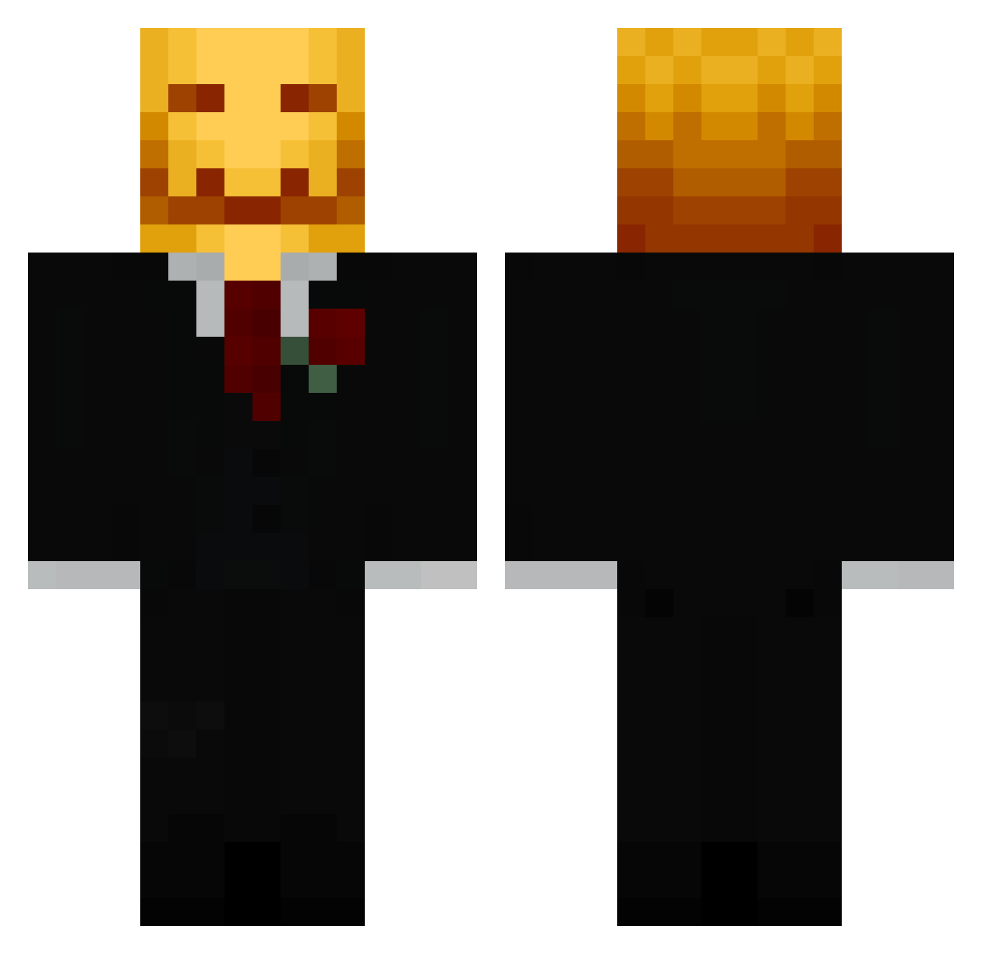 RageSilver Minecraft skin, front and back view