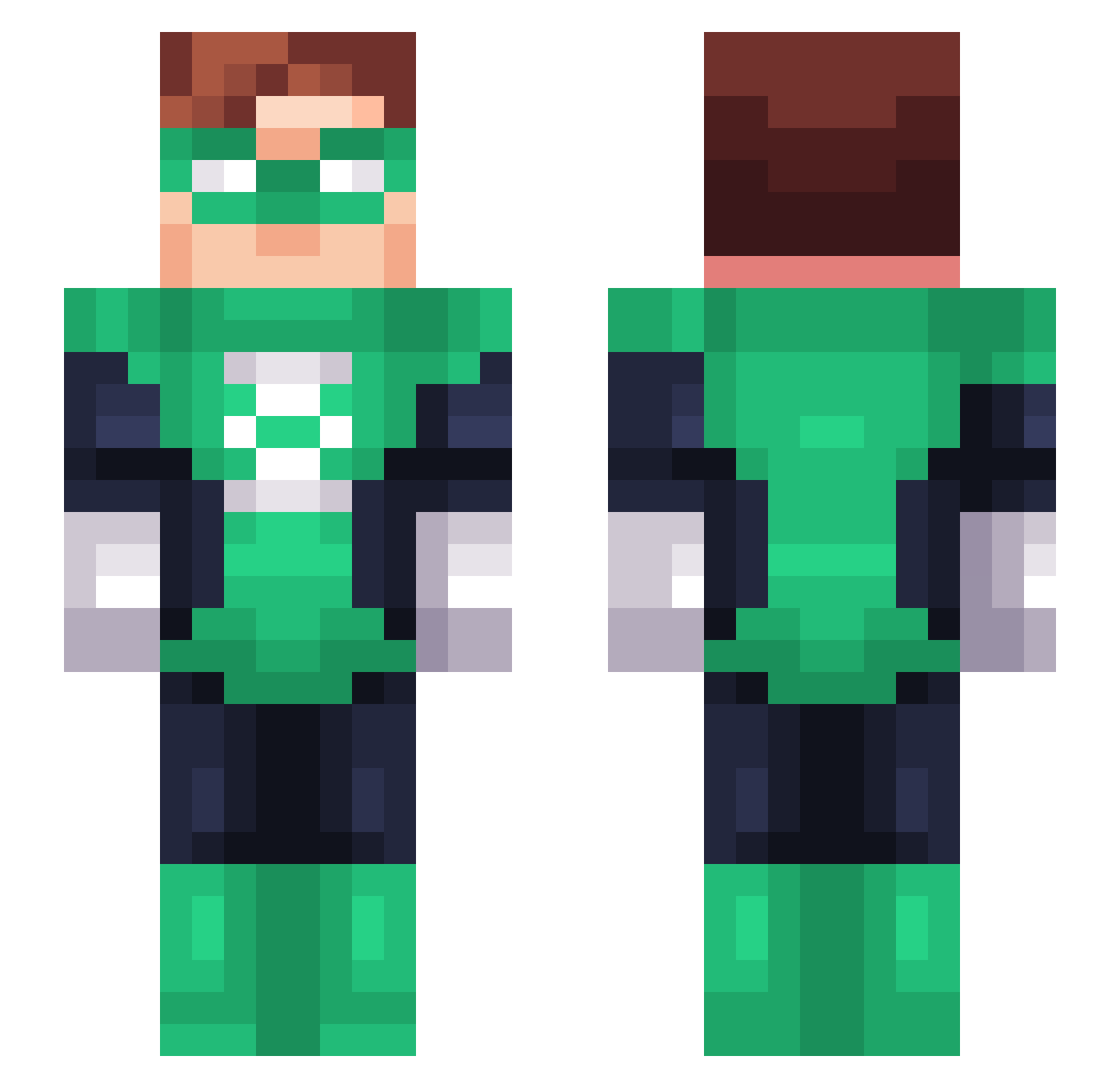 Hawkeye2014 Minecraft skin, front and back view
