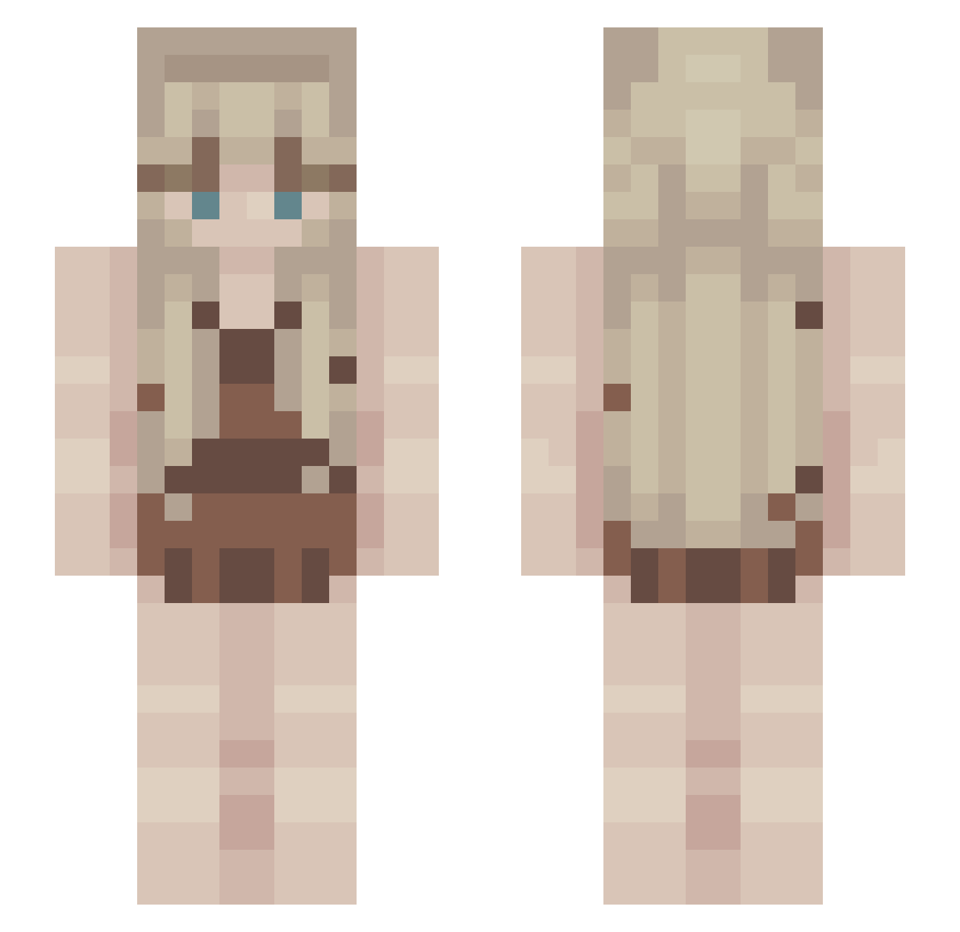 andrewwts Minecraft skin, front and back view