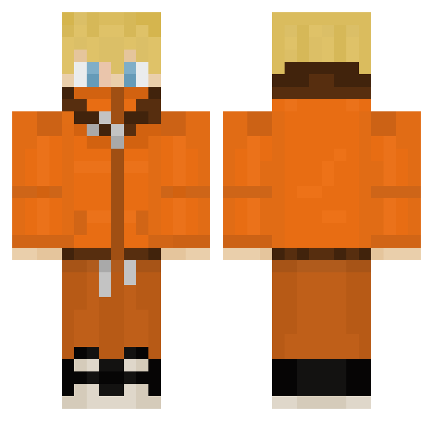 Scarenve Minecraft skin, front and back view