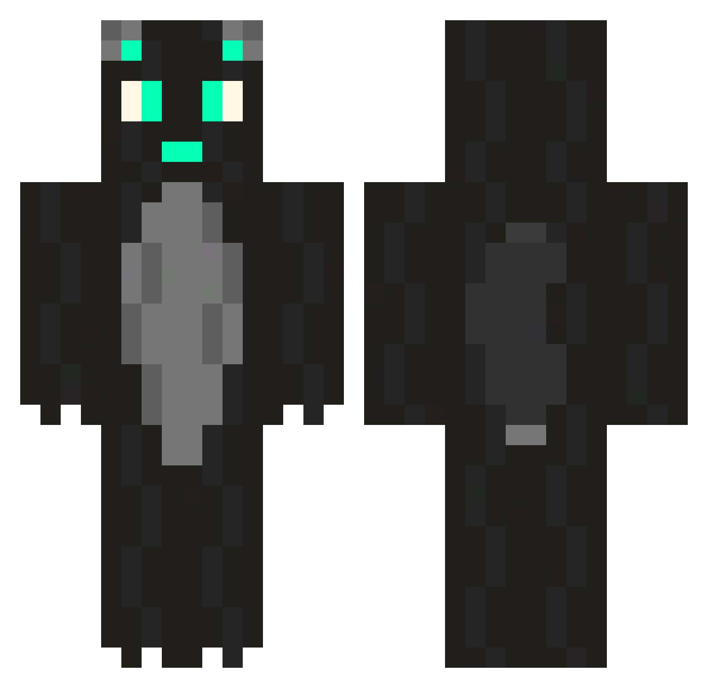 QBSteve Minecraft skin, front and back view