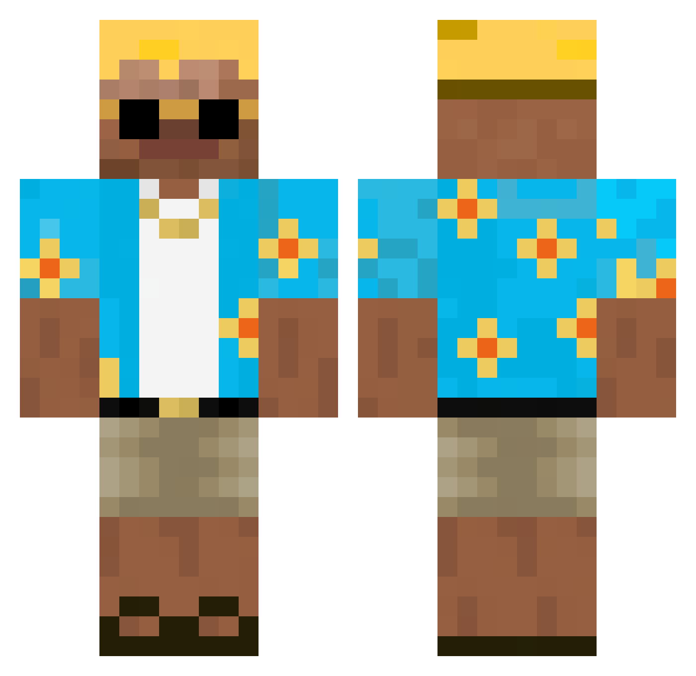 Frostomolo Minecraft skin, front and back view