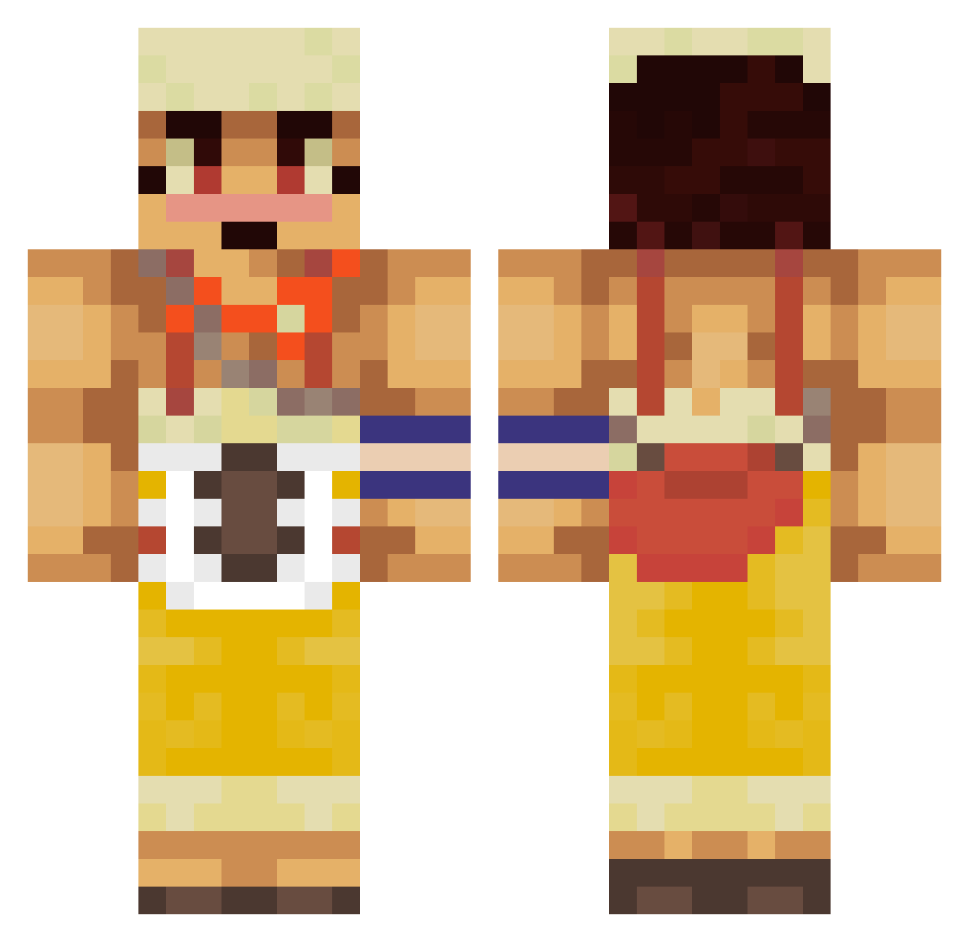 GodUsopp055 Minecraft skin, front and back view