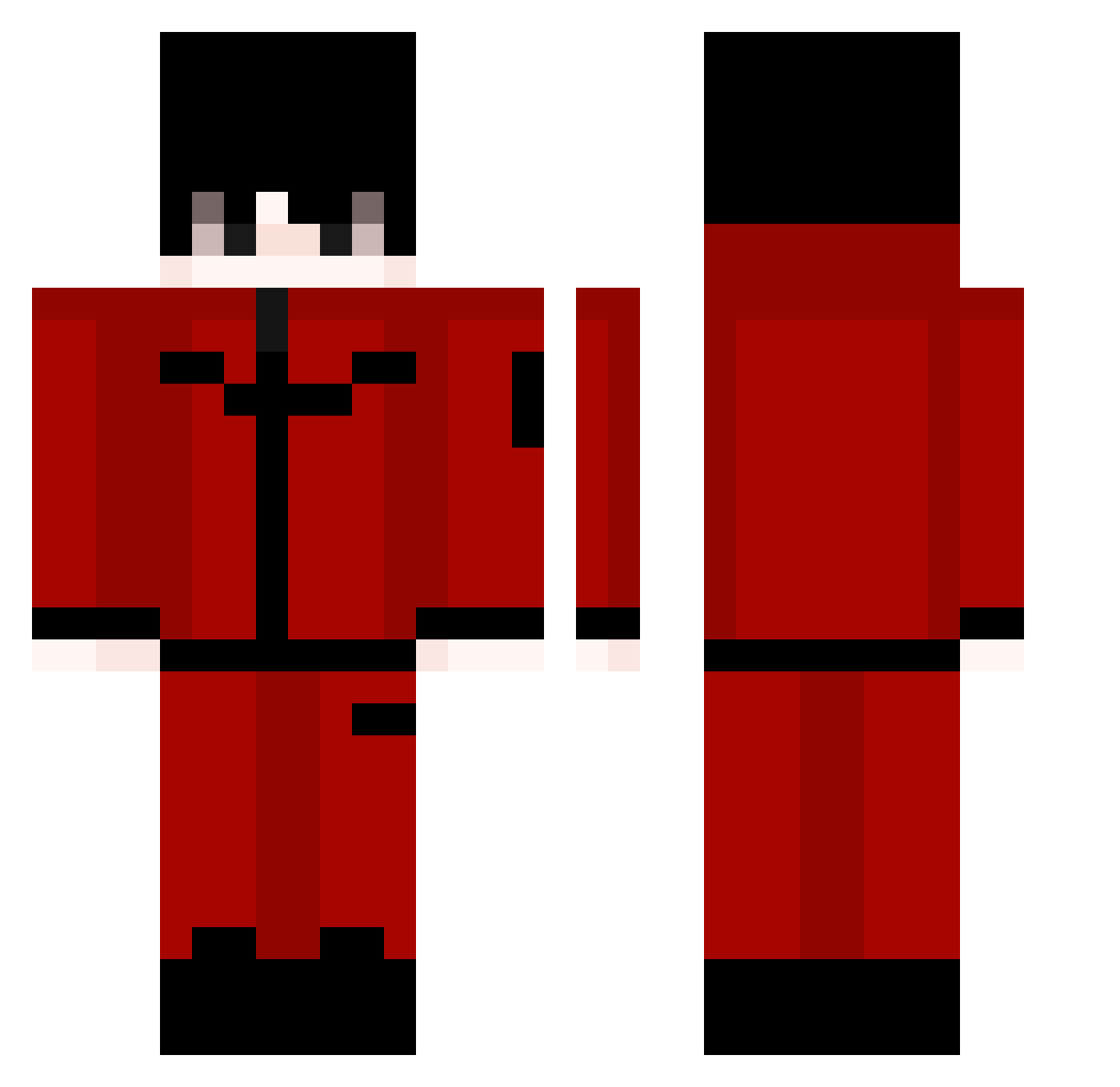 ItzRealJacky Minecraft skin, front and back view