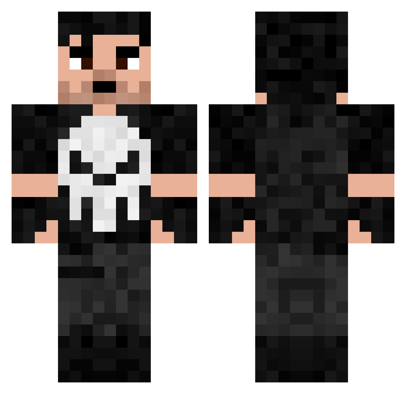 PotatoStrangler Minecraft skin, front and back view