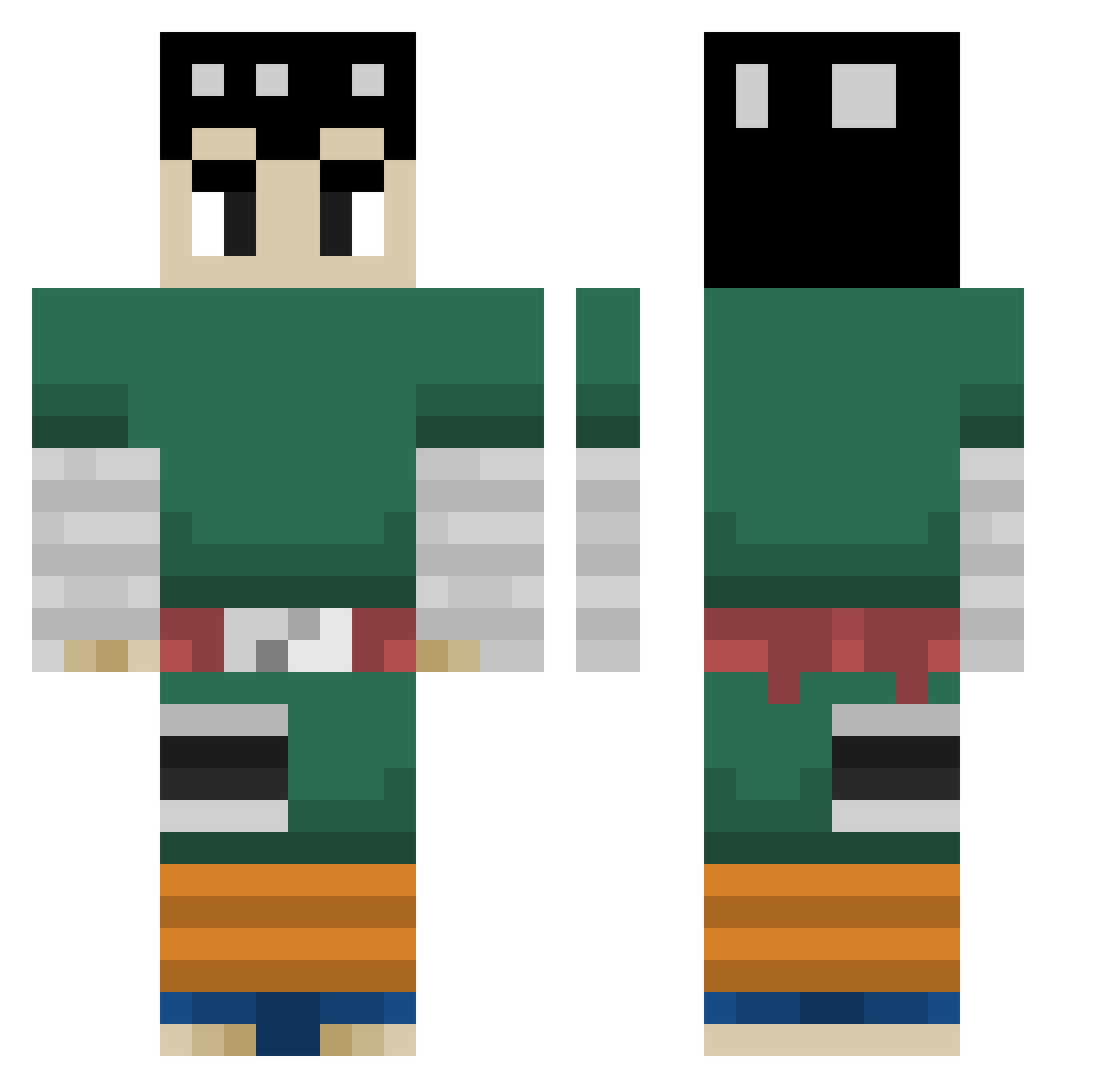 zAntonn Minecraft skin, front and back view