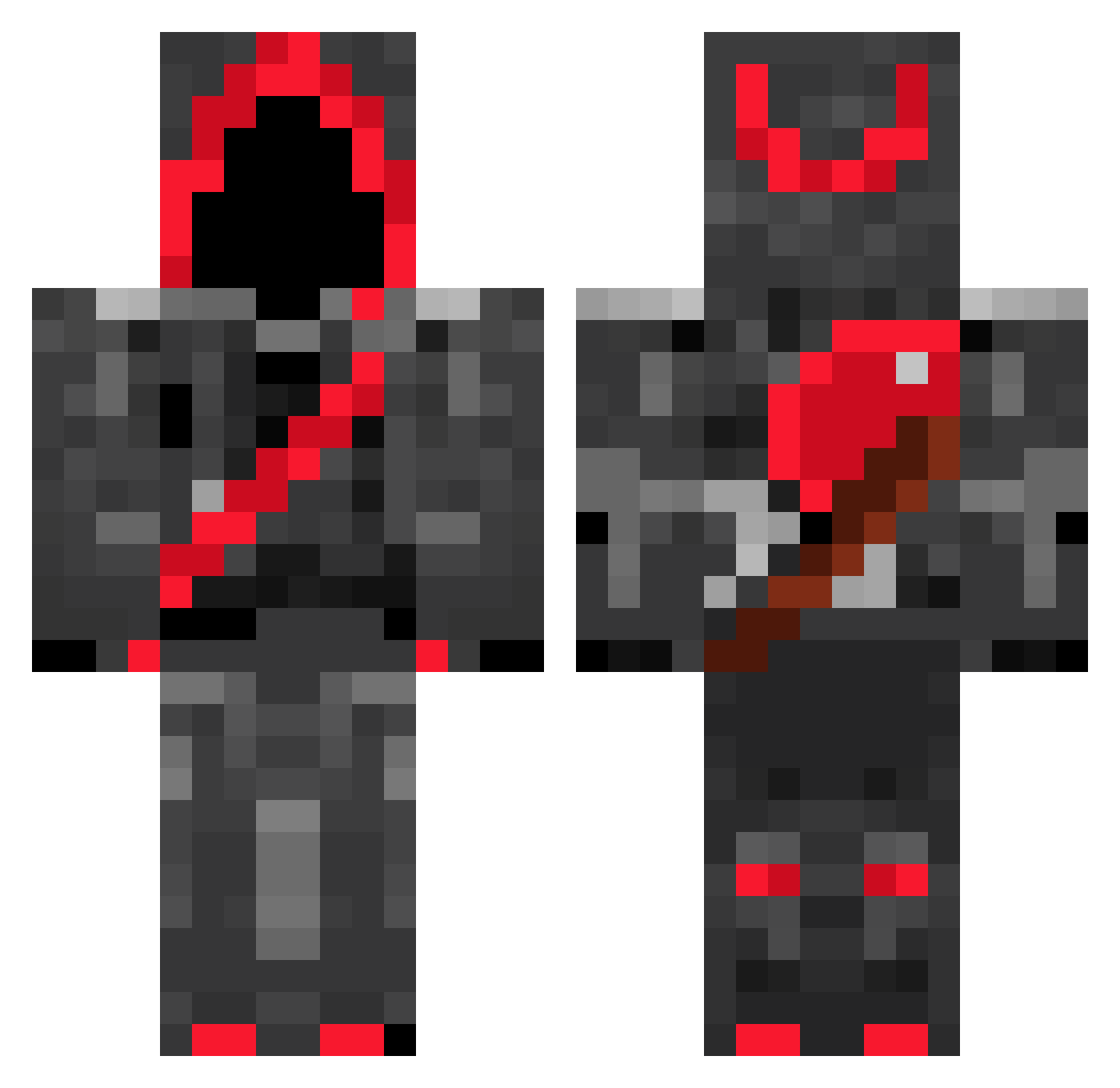 UnPersonified Minecraft skin, front and back view