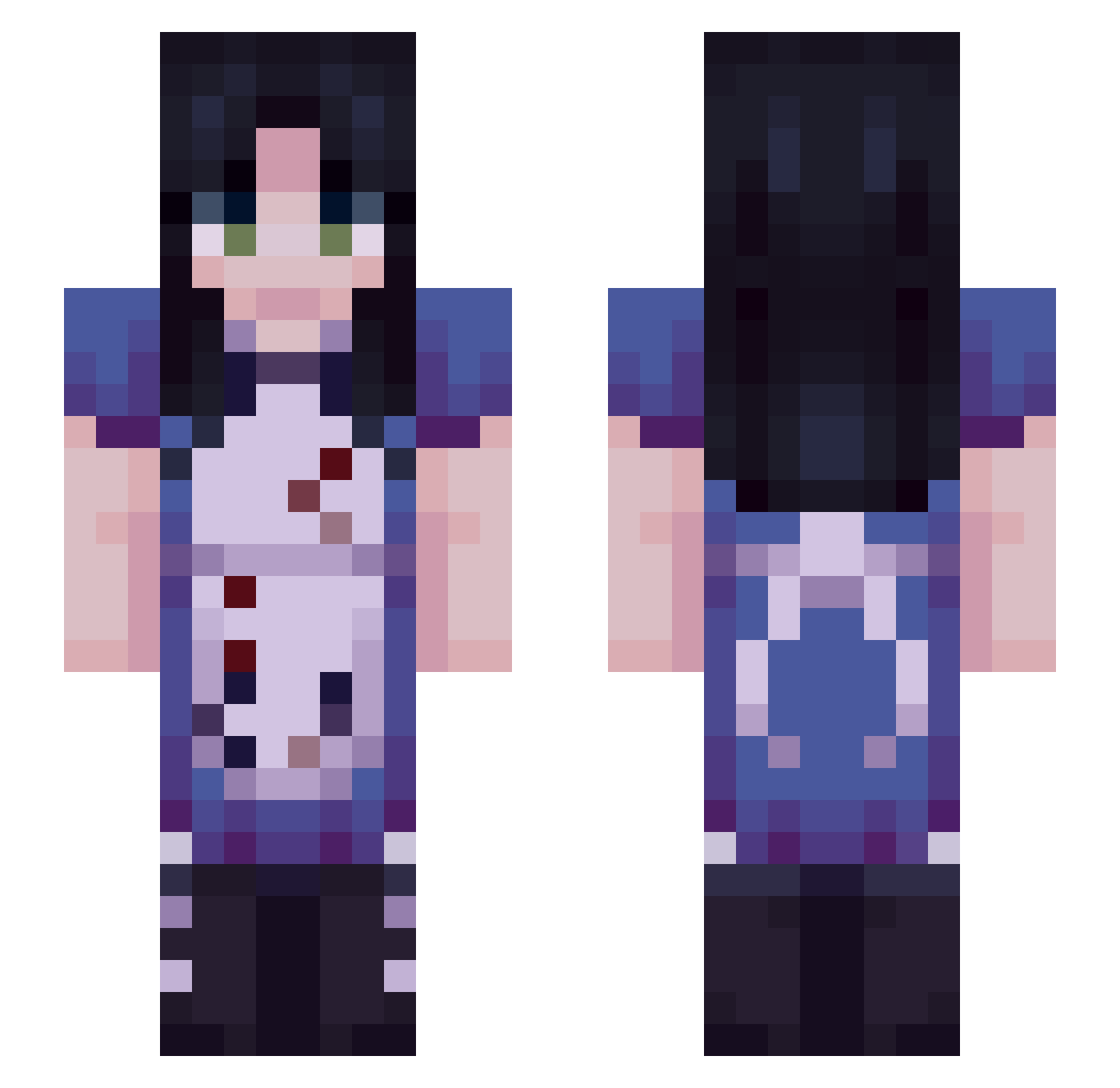 Gagatha Minecraft skin, front and back view