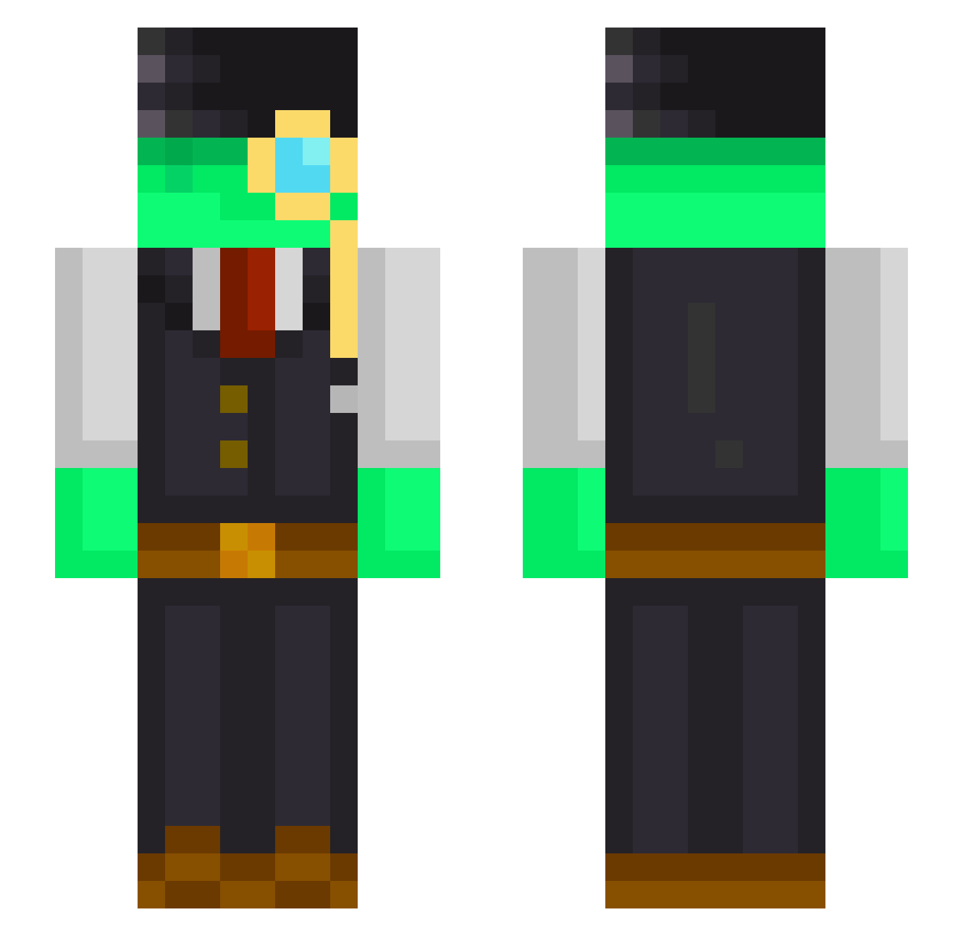 Gerlif Minecraft skin, front and back view