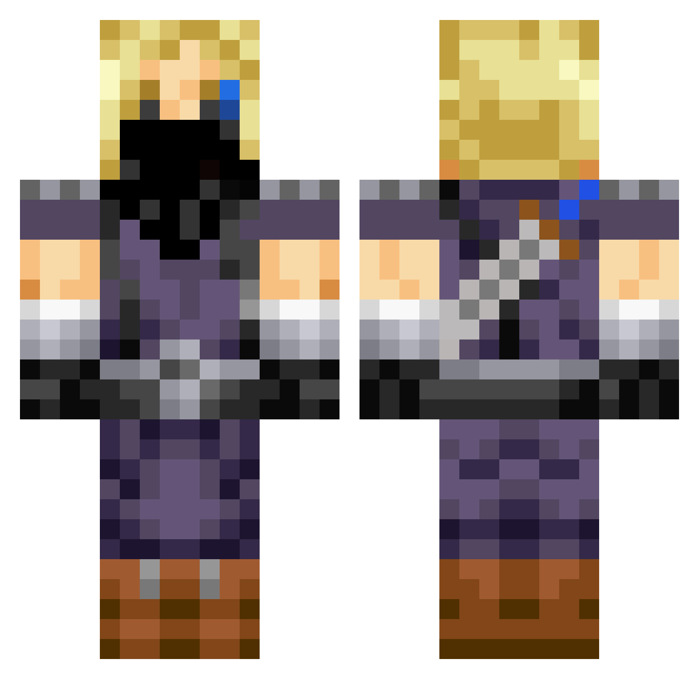 Alumic Minecraft skin, front and back view