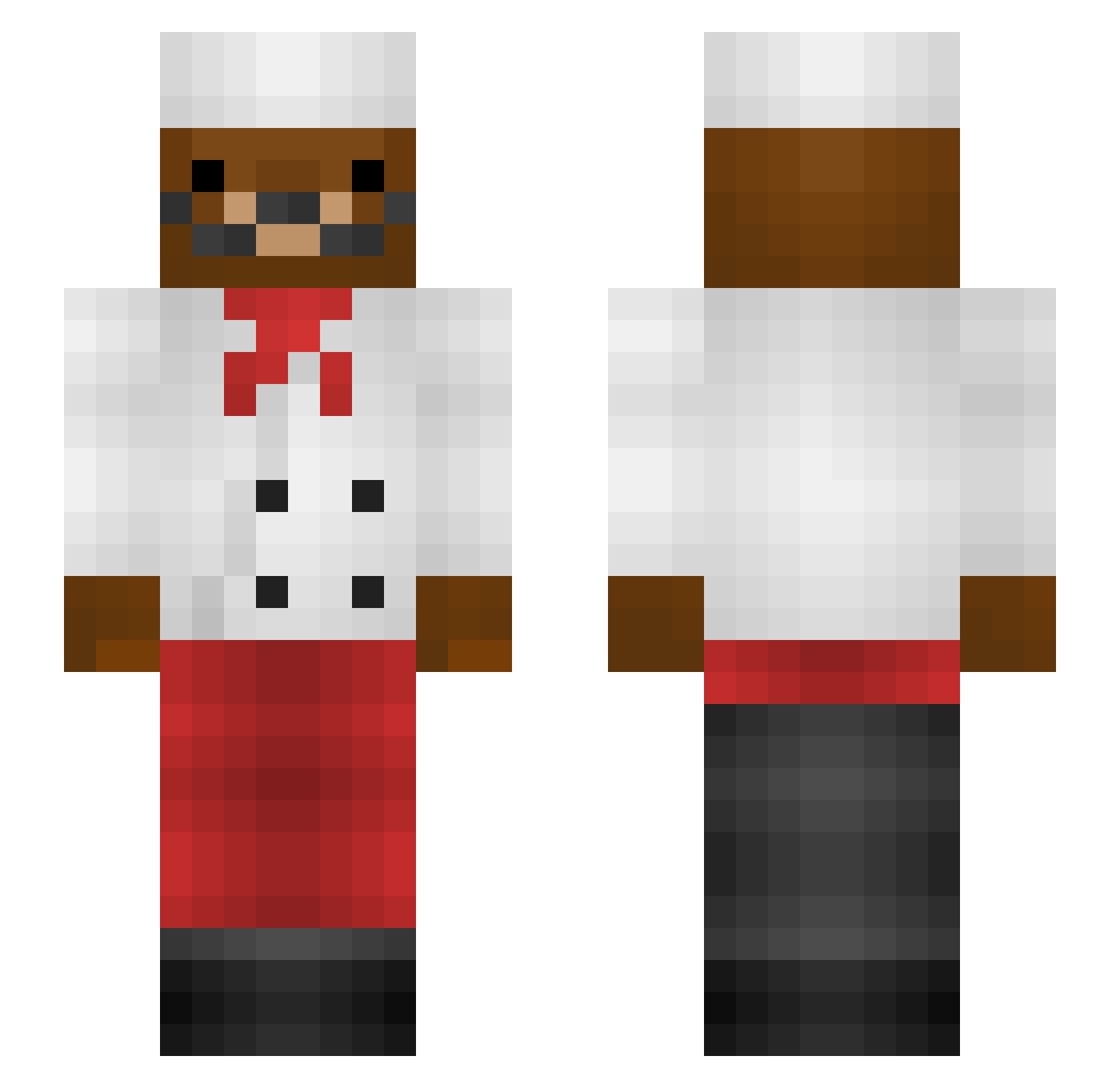 Rqbbee Minecraft skin, front and back view