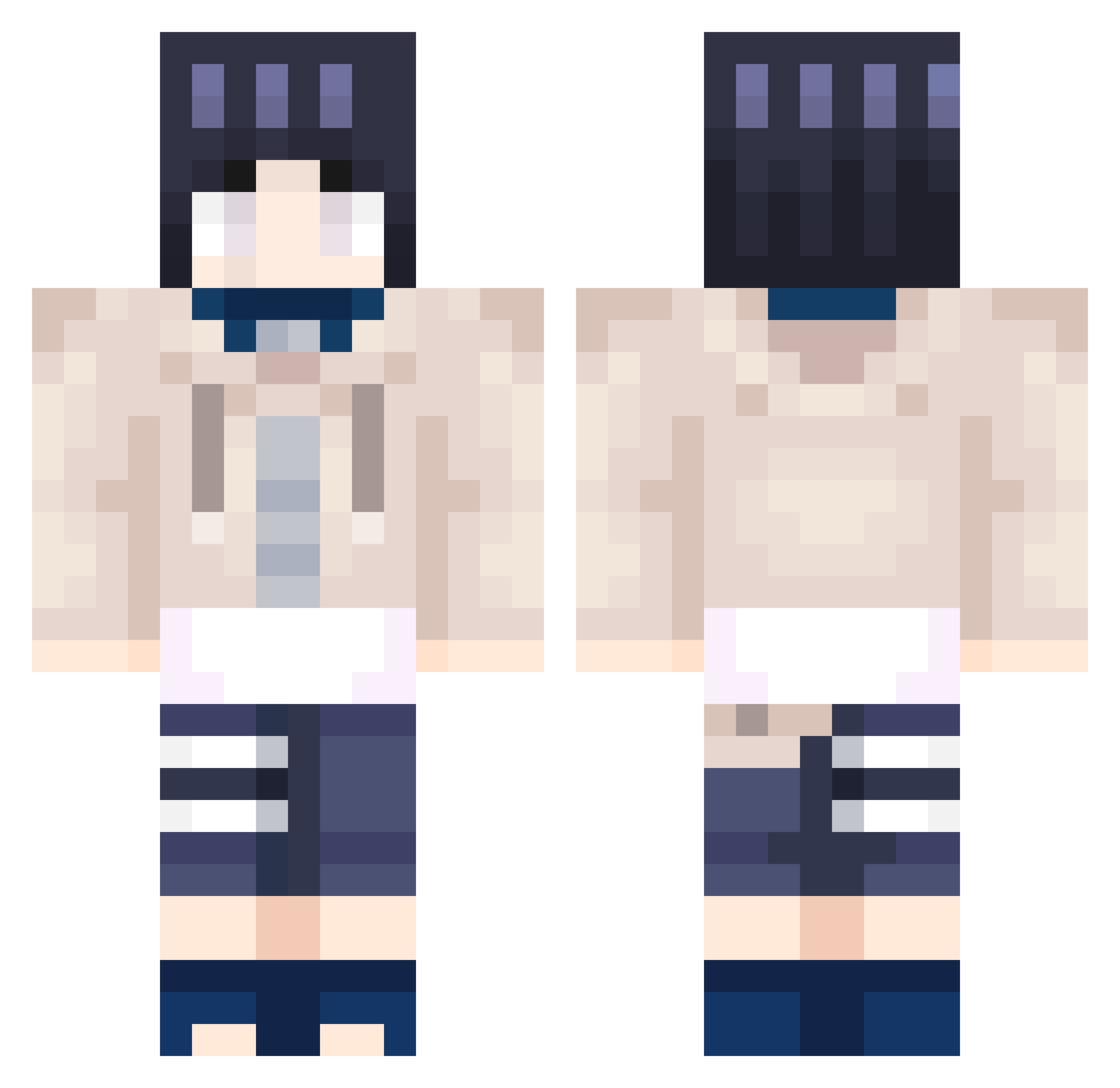 Jeltt Minecraft skin, front and back view