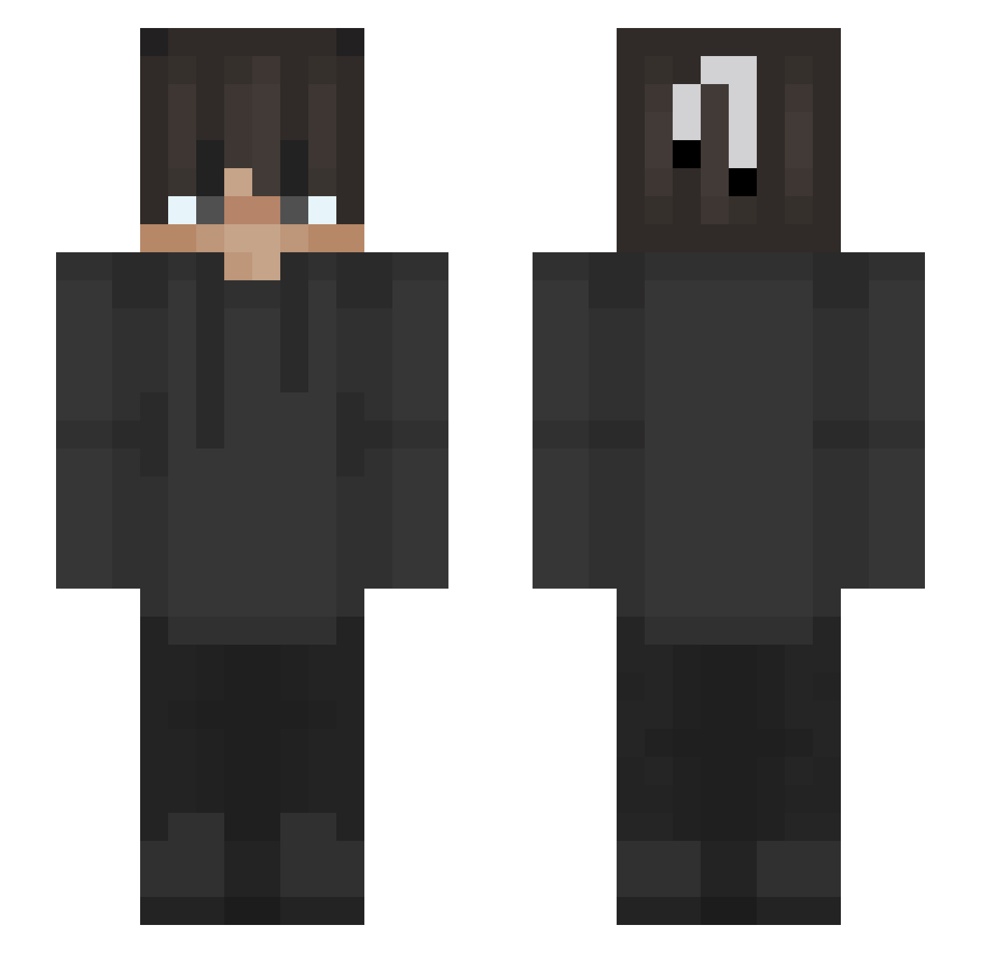 MaarkMC Minecraft skin, front and back view