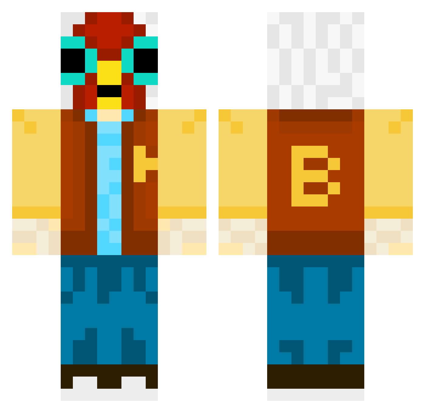Archer_is_Person Minecraft skin, front and back view