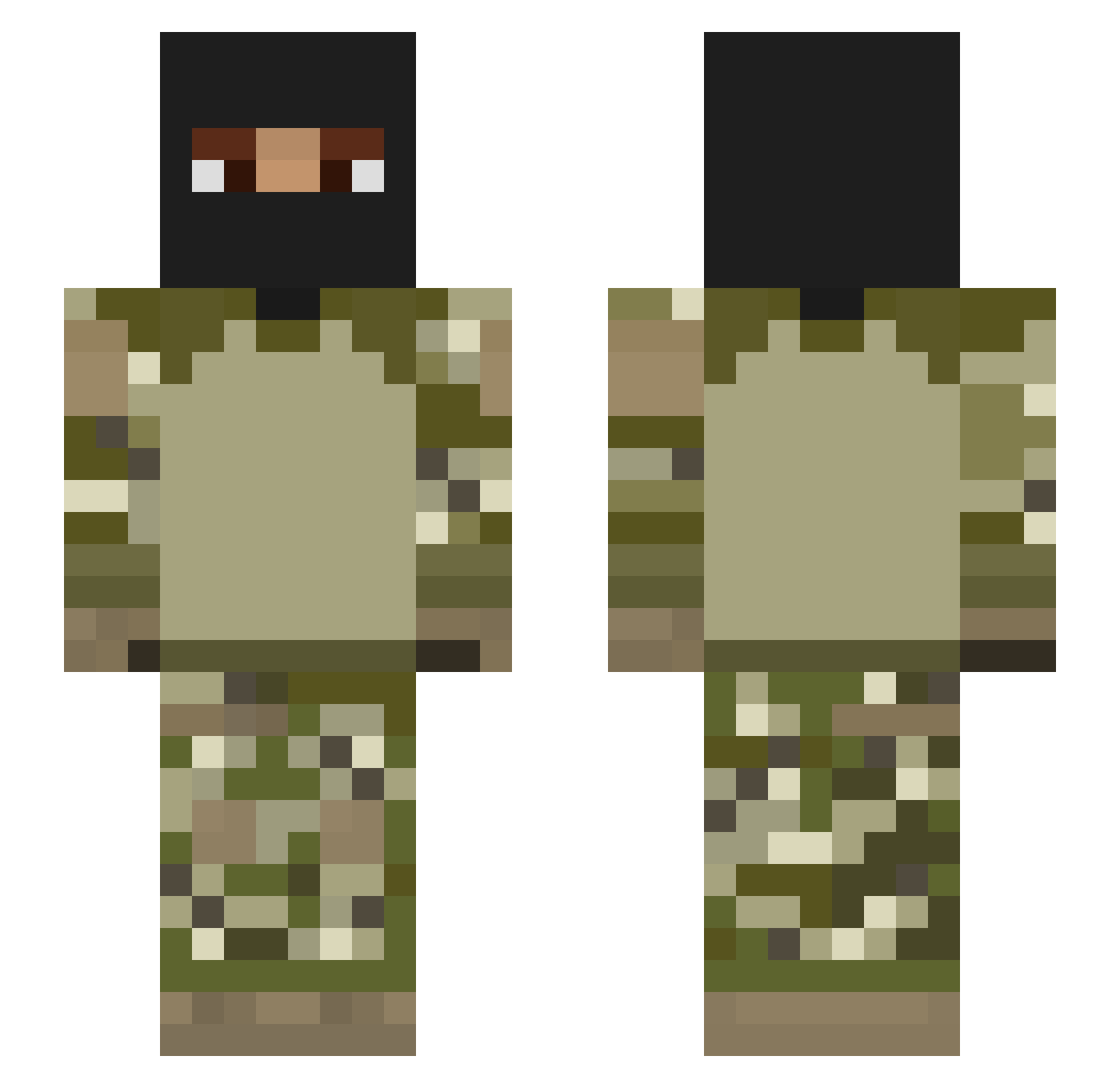 Sidh3 Minecraft skin, front and back view