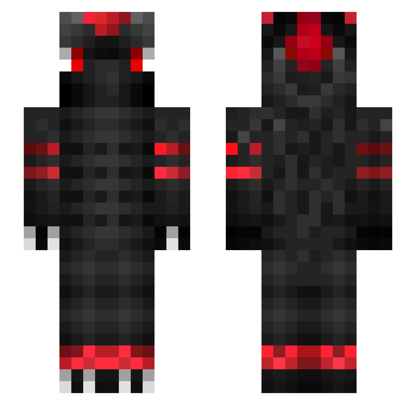 TicTokCreep Minecraft skin, front and back view