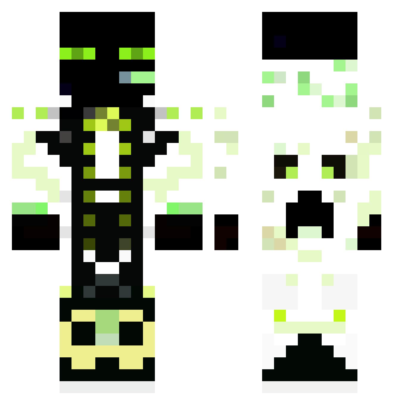 MinuteVem Minecraft skin, front and back view