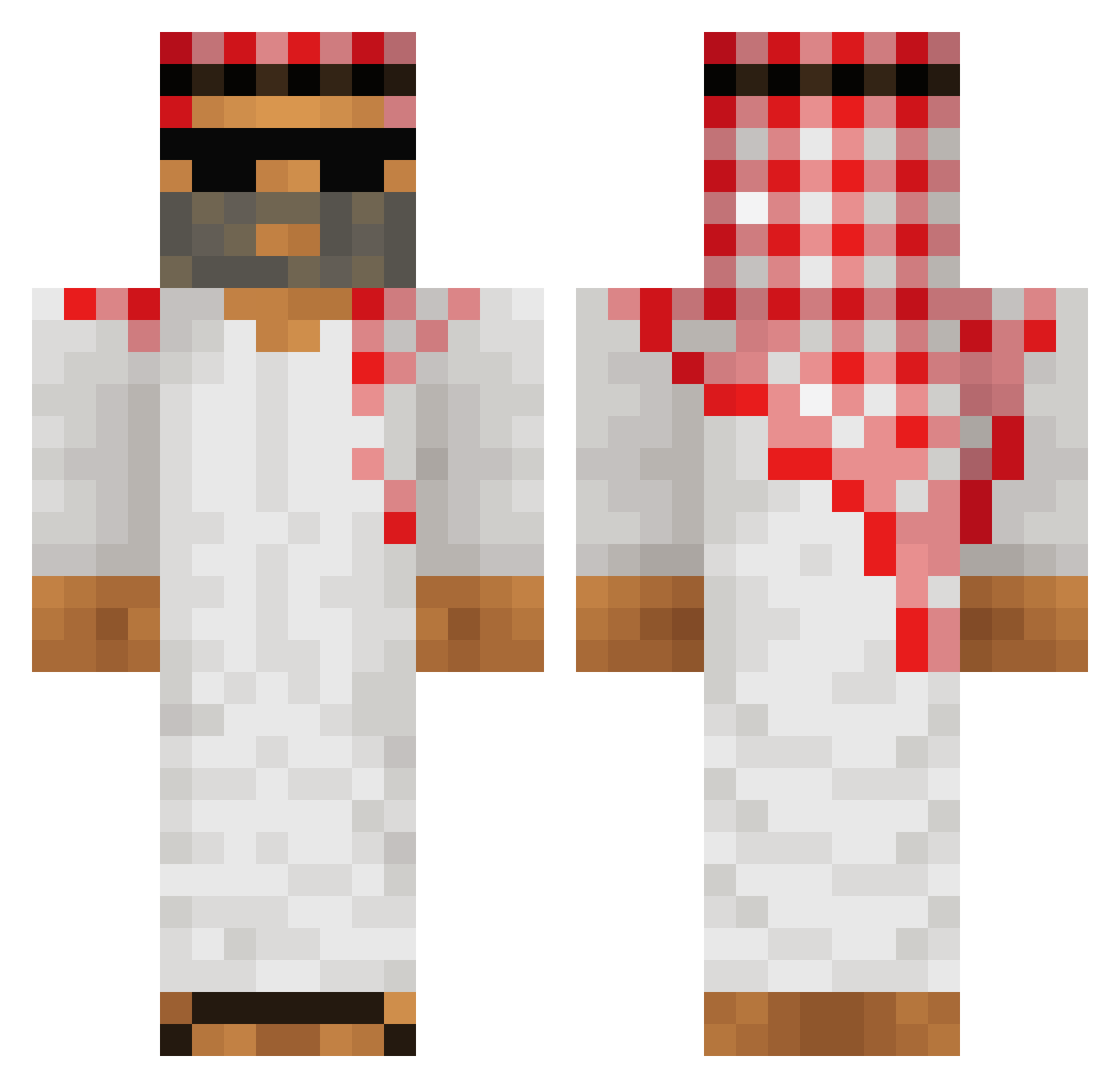 OpTicxThot Minecraft skin, front and back view