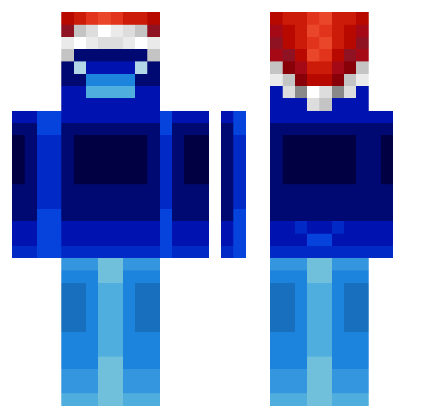 Tusil Minecraft skin, front and back view