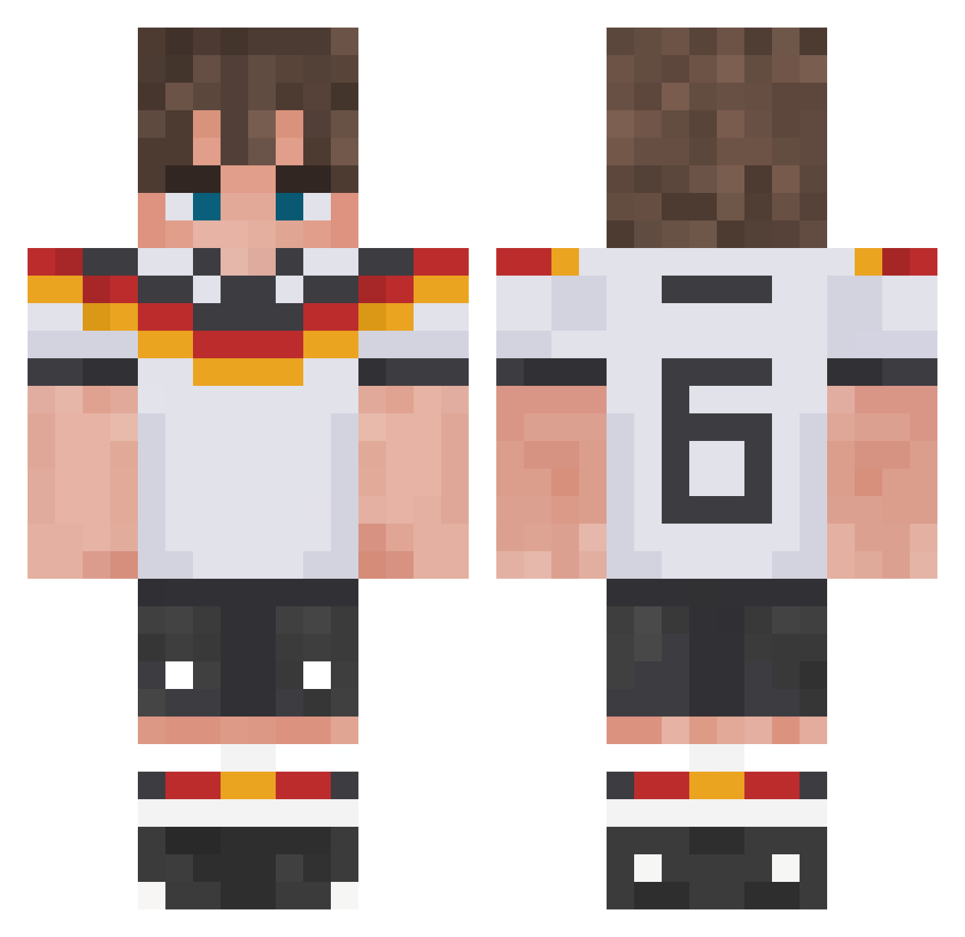 Rednight5009 Minecraft skin, front and back view